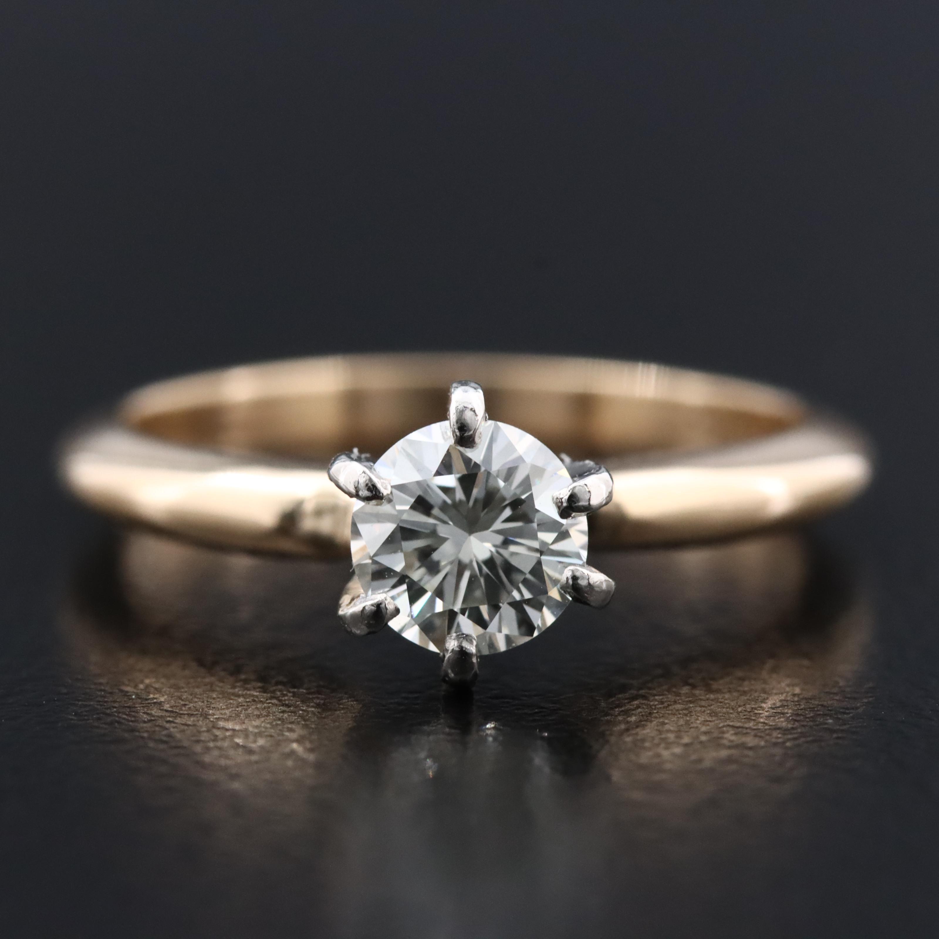 14K 0.61 CT Diamond Solitaire Ring