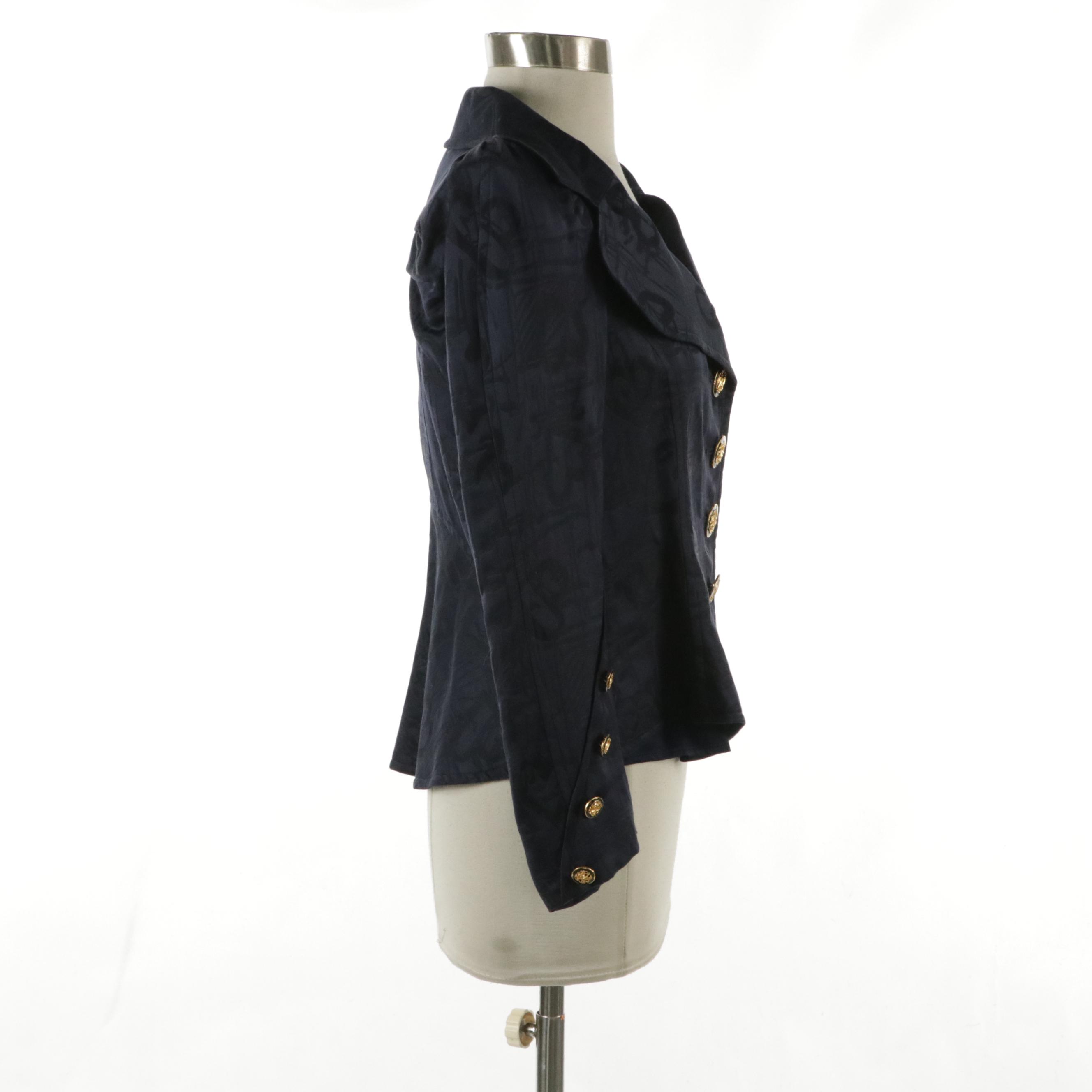 St. John Evening Silk Sleeveless Blouse with Christian Lacroix Blazer Jacket