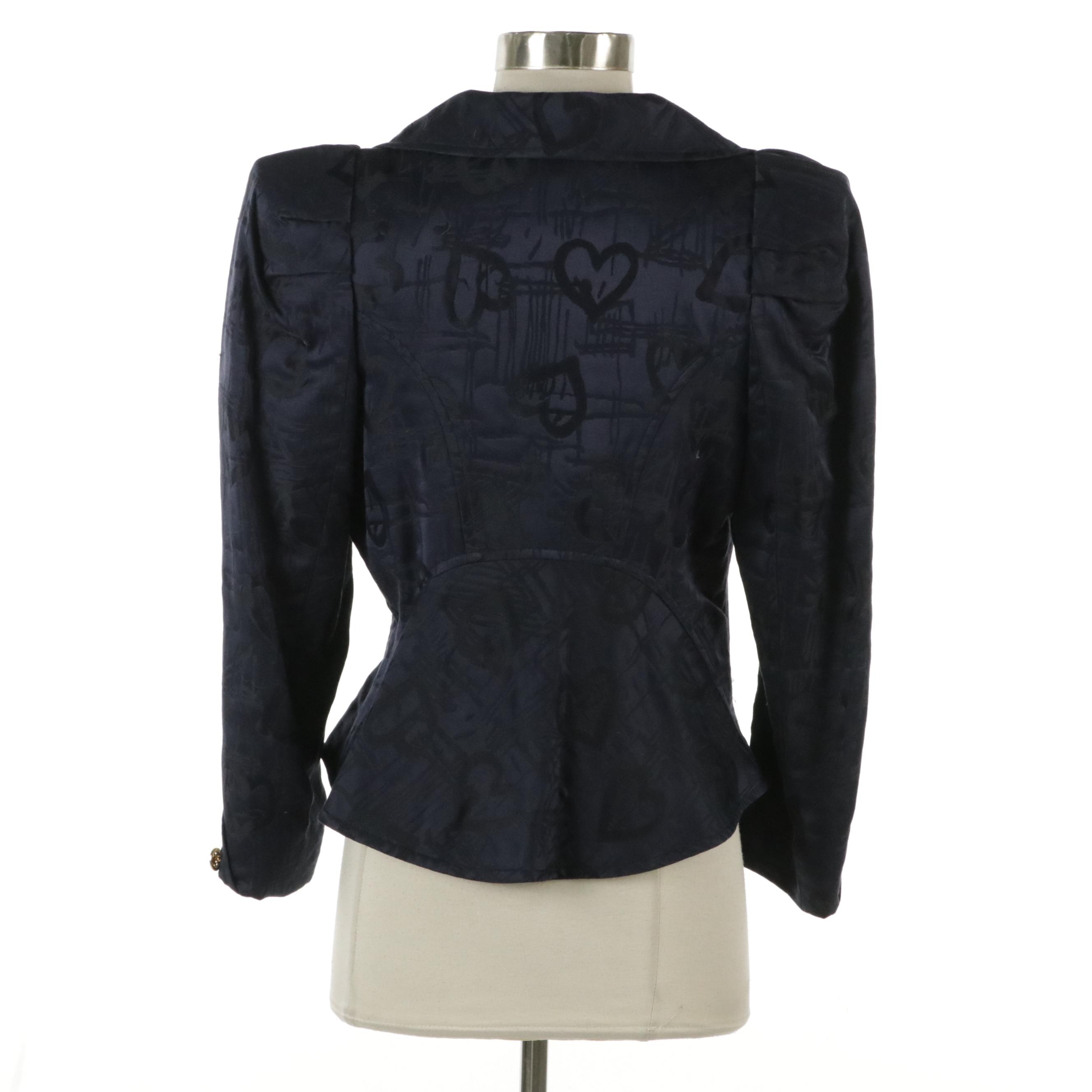 St. John Evening Silk Sleeveless Blouse with Christian Lacroix Blazer Jacket