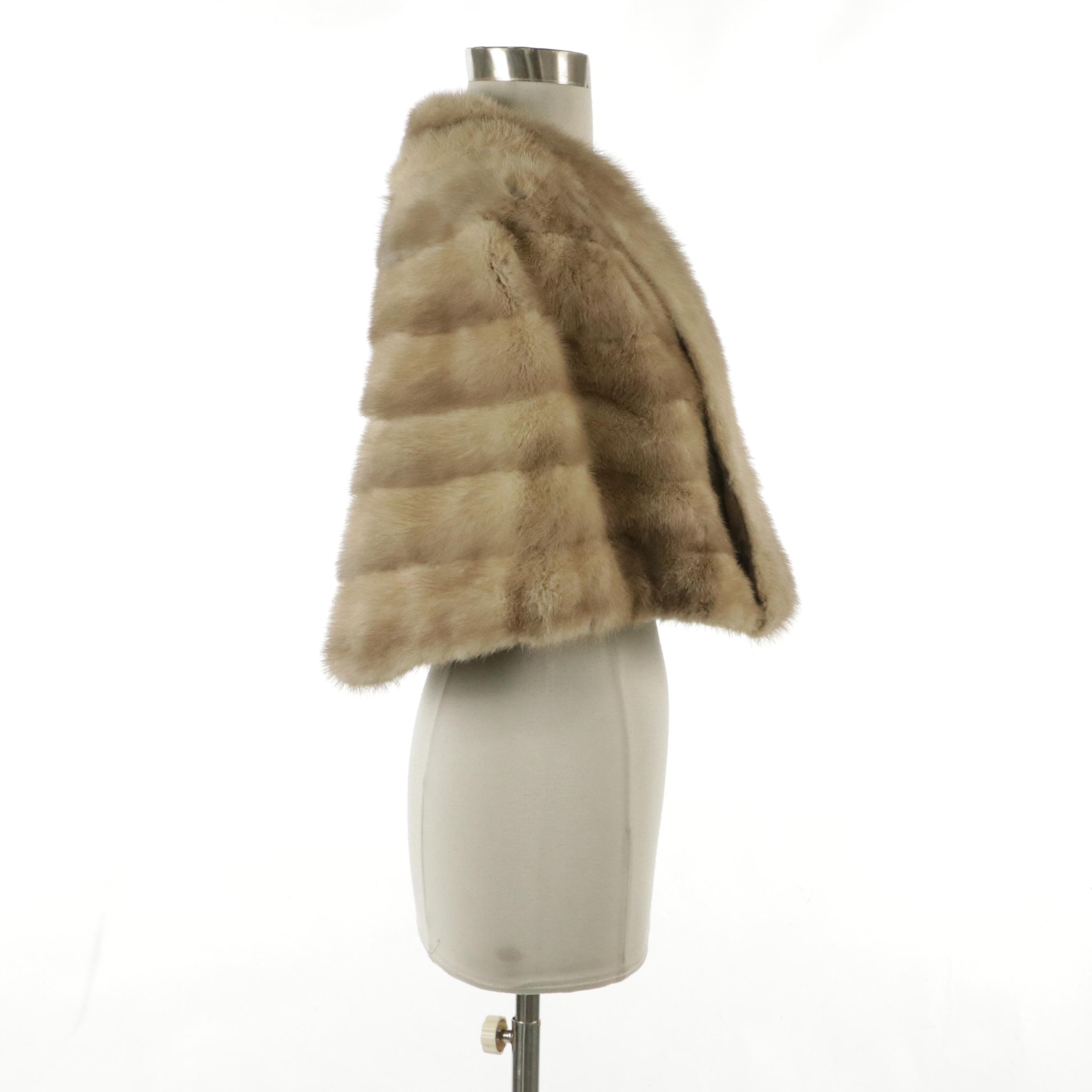 Blond Mink Fur Shawl Stole by Younger's