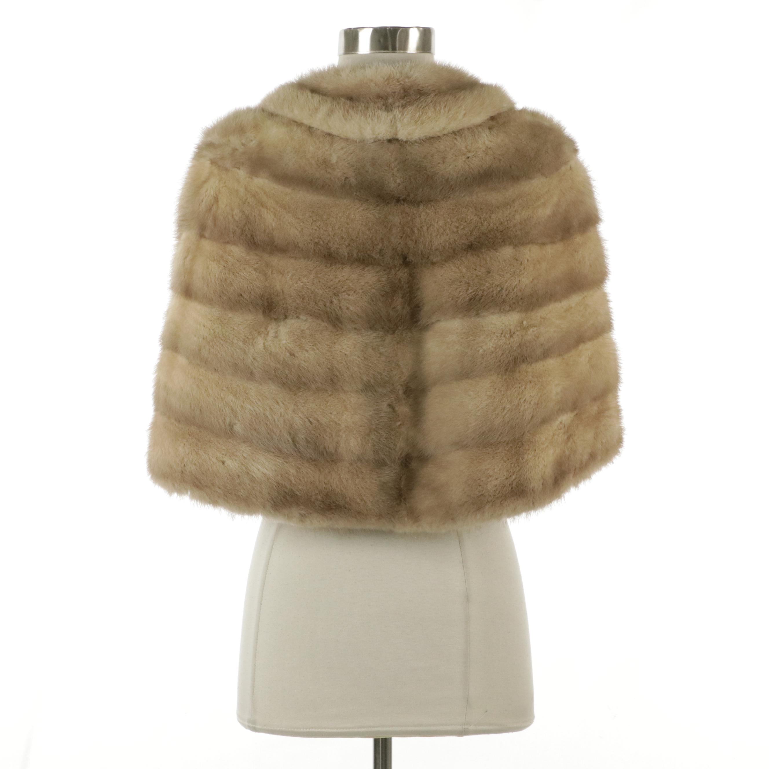 Blond Mink Fur Shawl Stole by Younger's