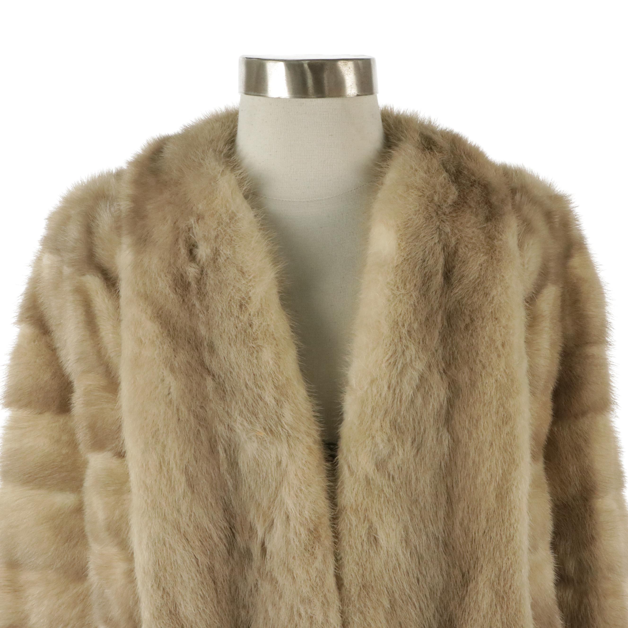 Blond Mink Fur Shawl Stole by Younger's