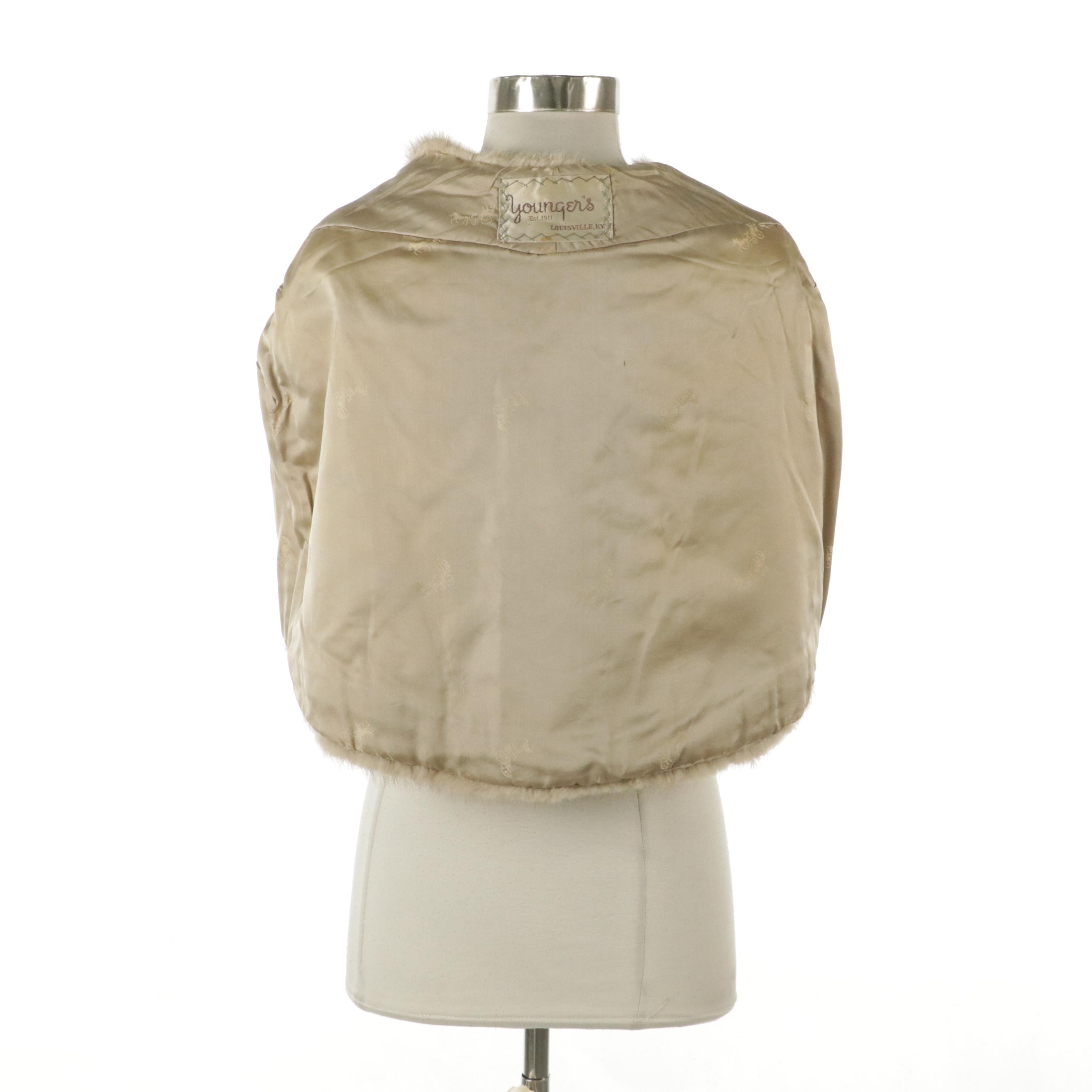 Blond Mink Fur Shawl Stole by Younger's