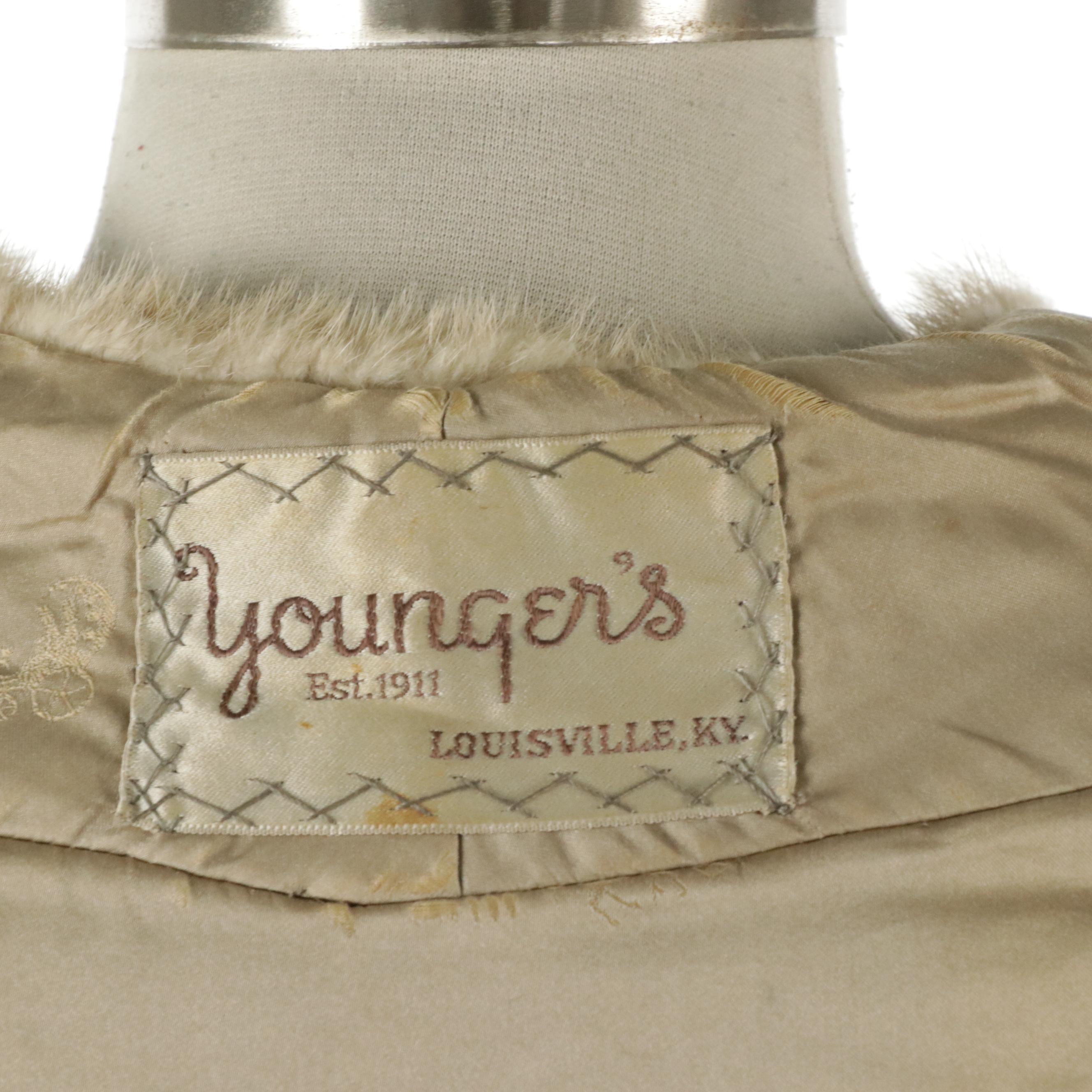 Blond Mink Fur Shawl Stole by Younger's