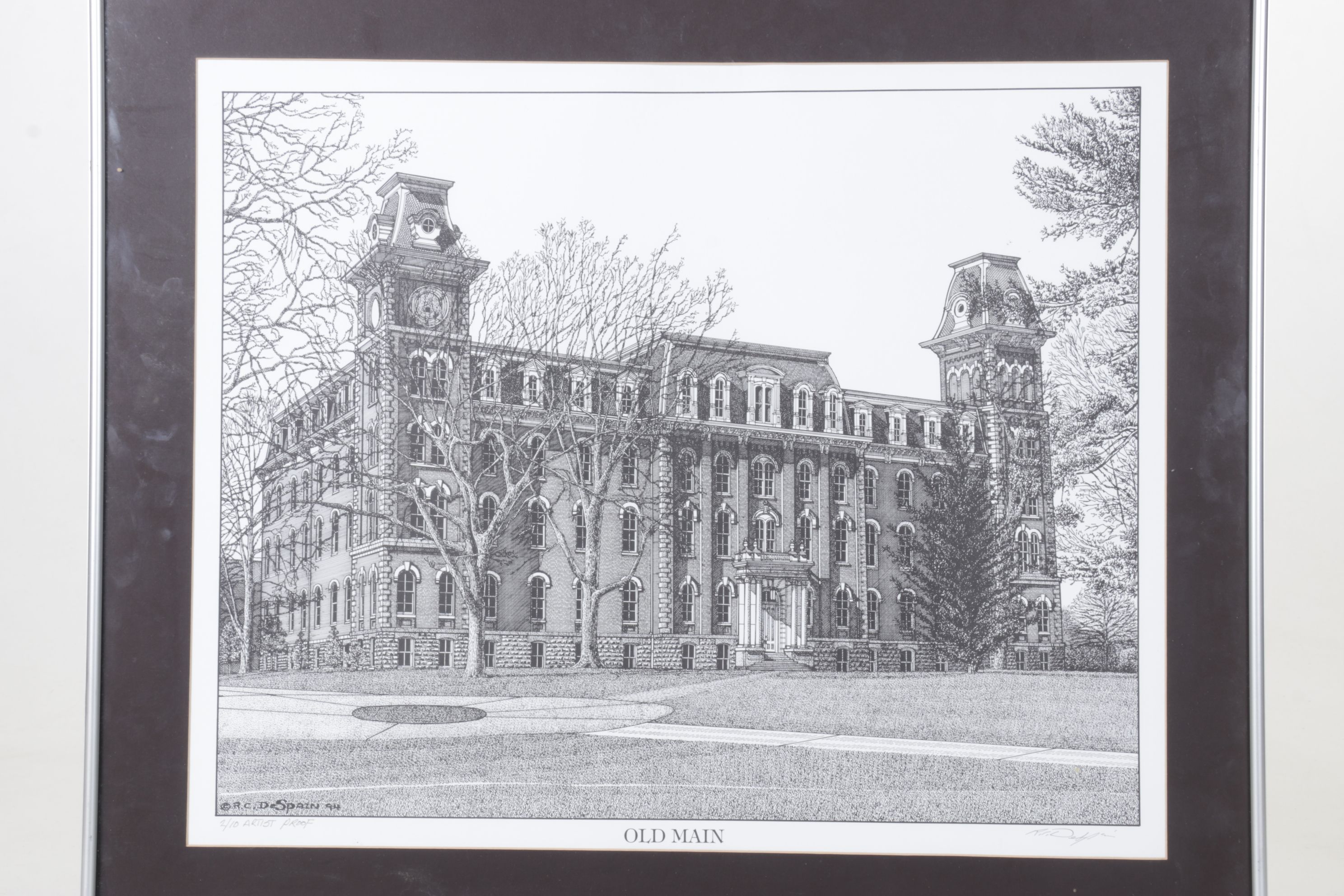 Richard C. Despain "Old Main" Pen and Ink Print, 1994