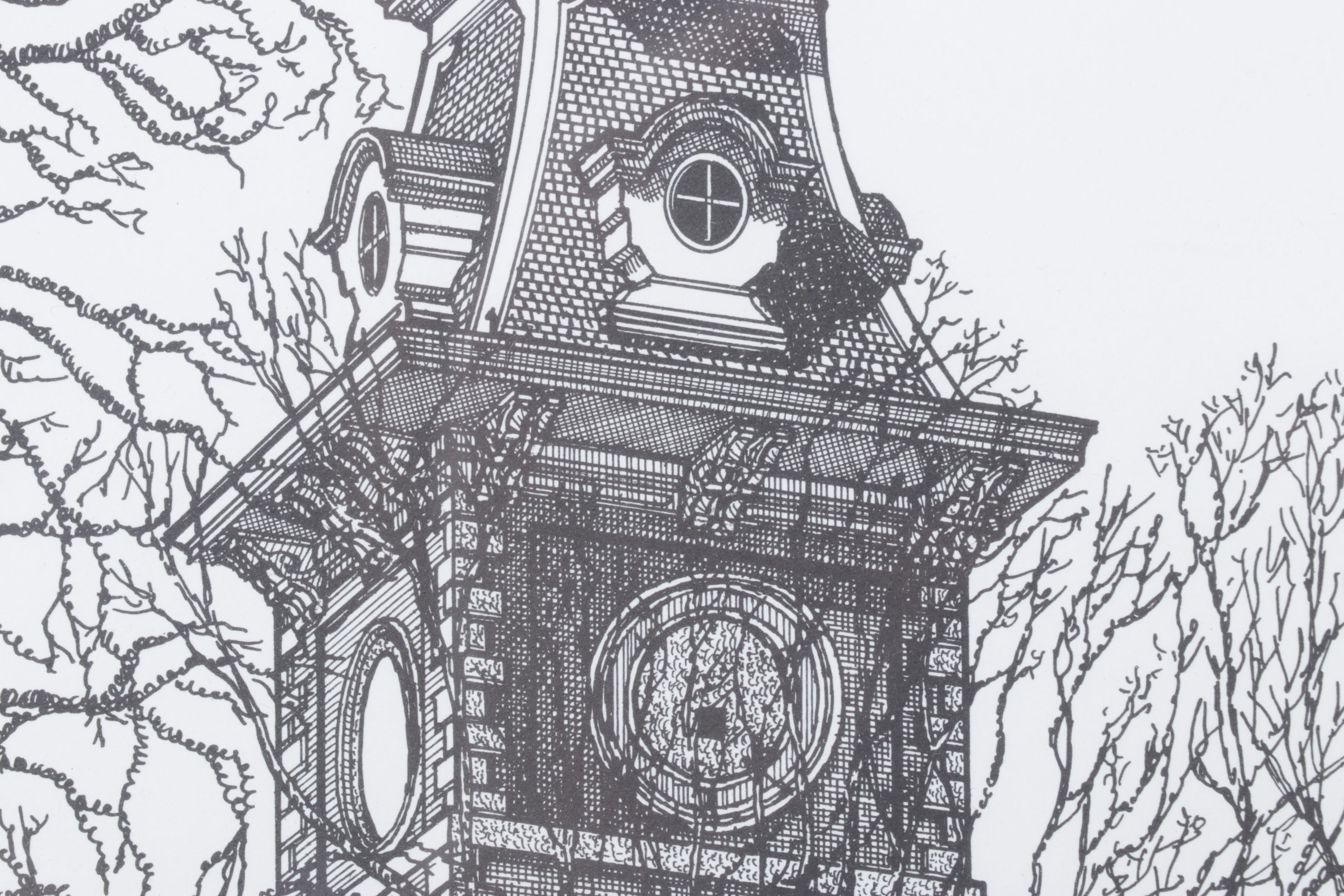 Richard C. Despain "Old Main" Pen and Ink Print, 1994