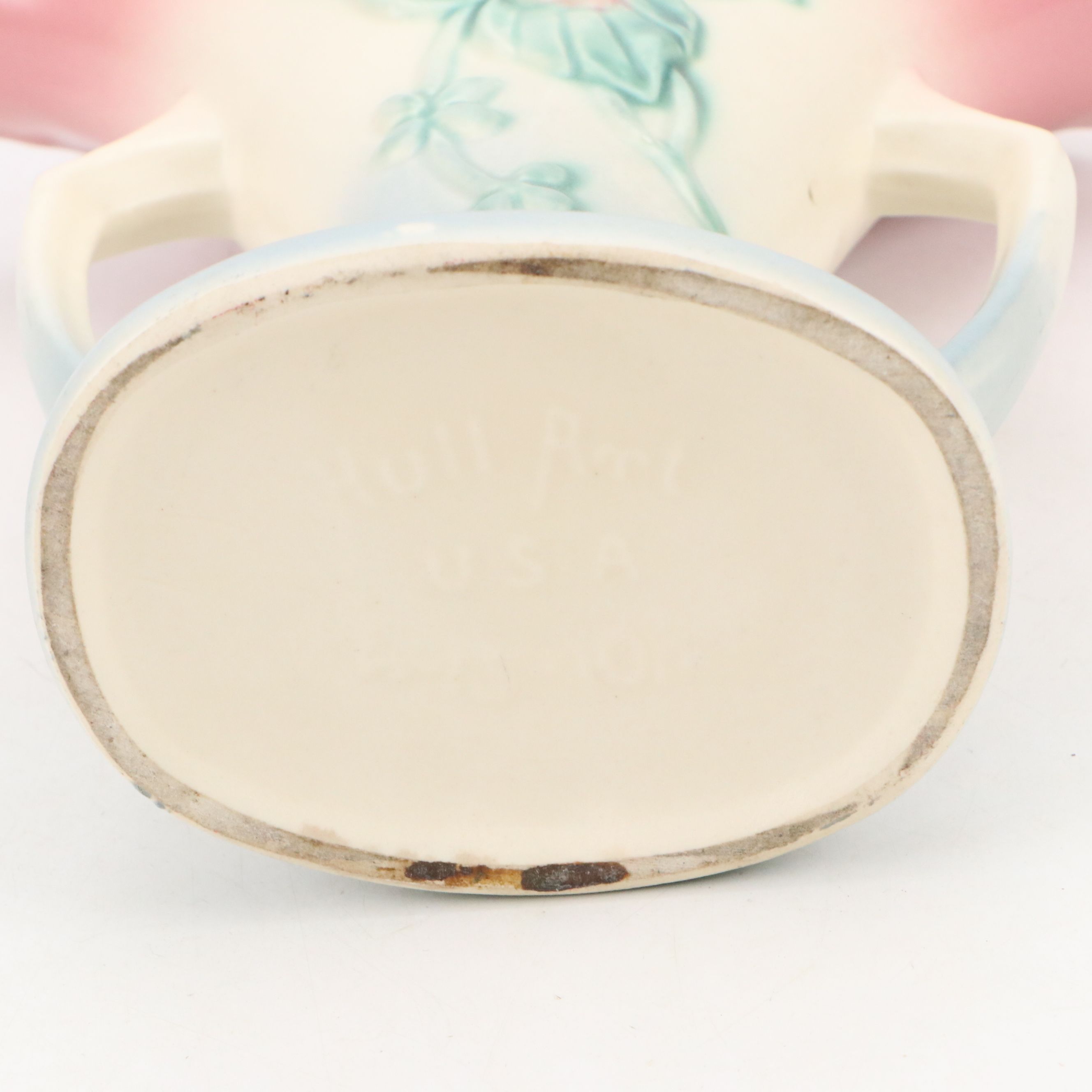 Pair of Hull Pottery "Wildflower" Fan Vases