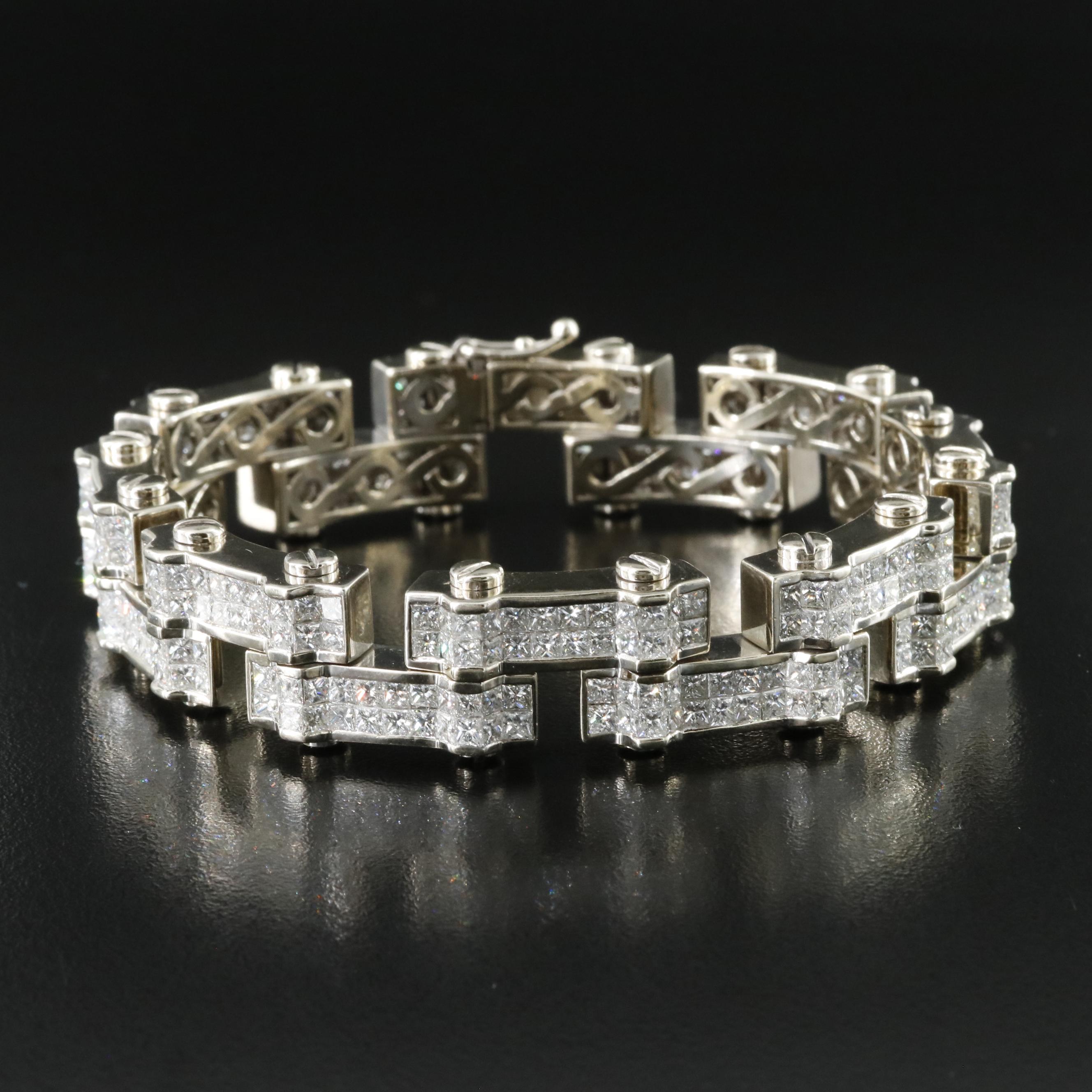 18K 33.90 CTW Diamond Bicycle Chain Bracelet