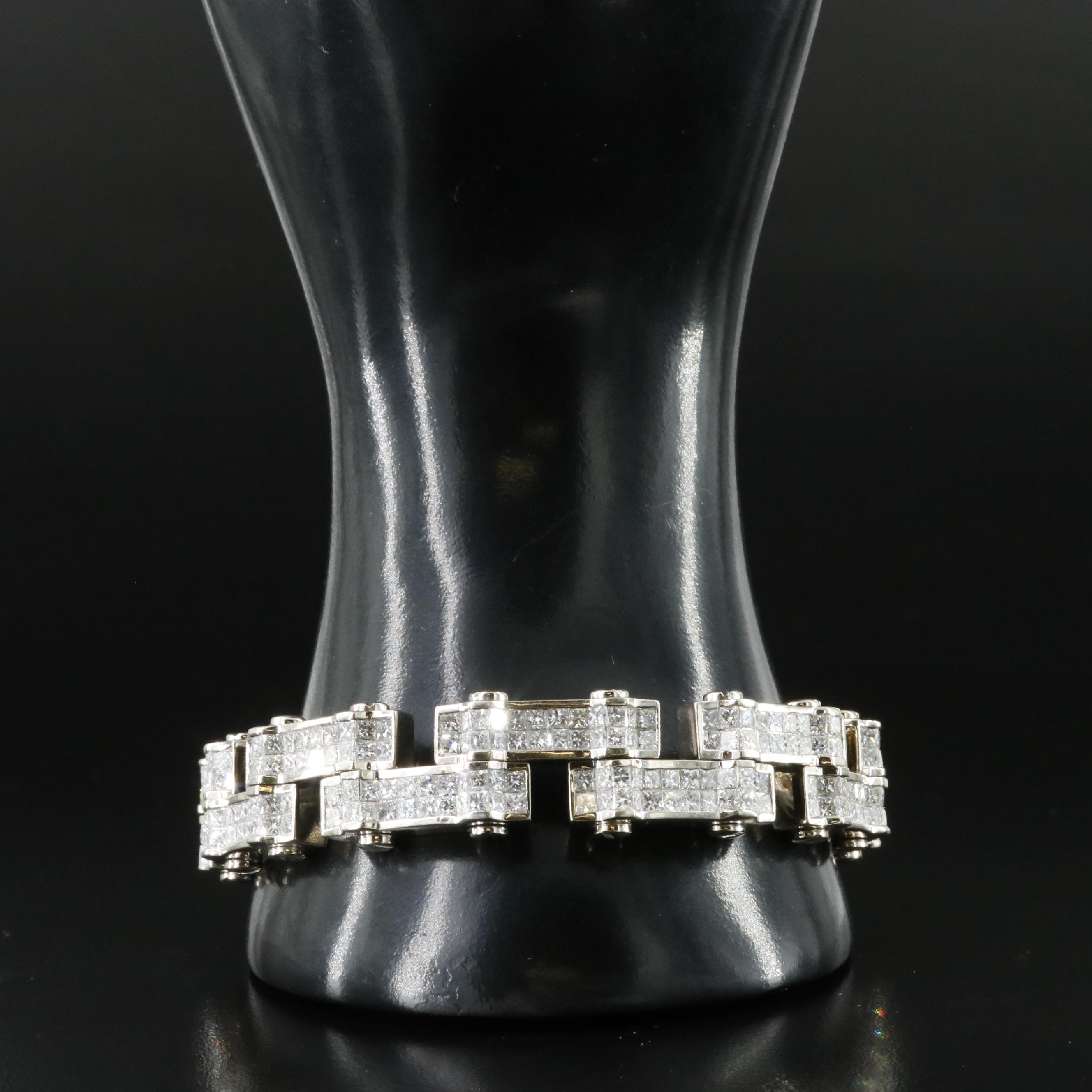 18K 33.90 CTW Diamond Bicycle Chain Bracelet