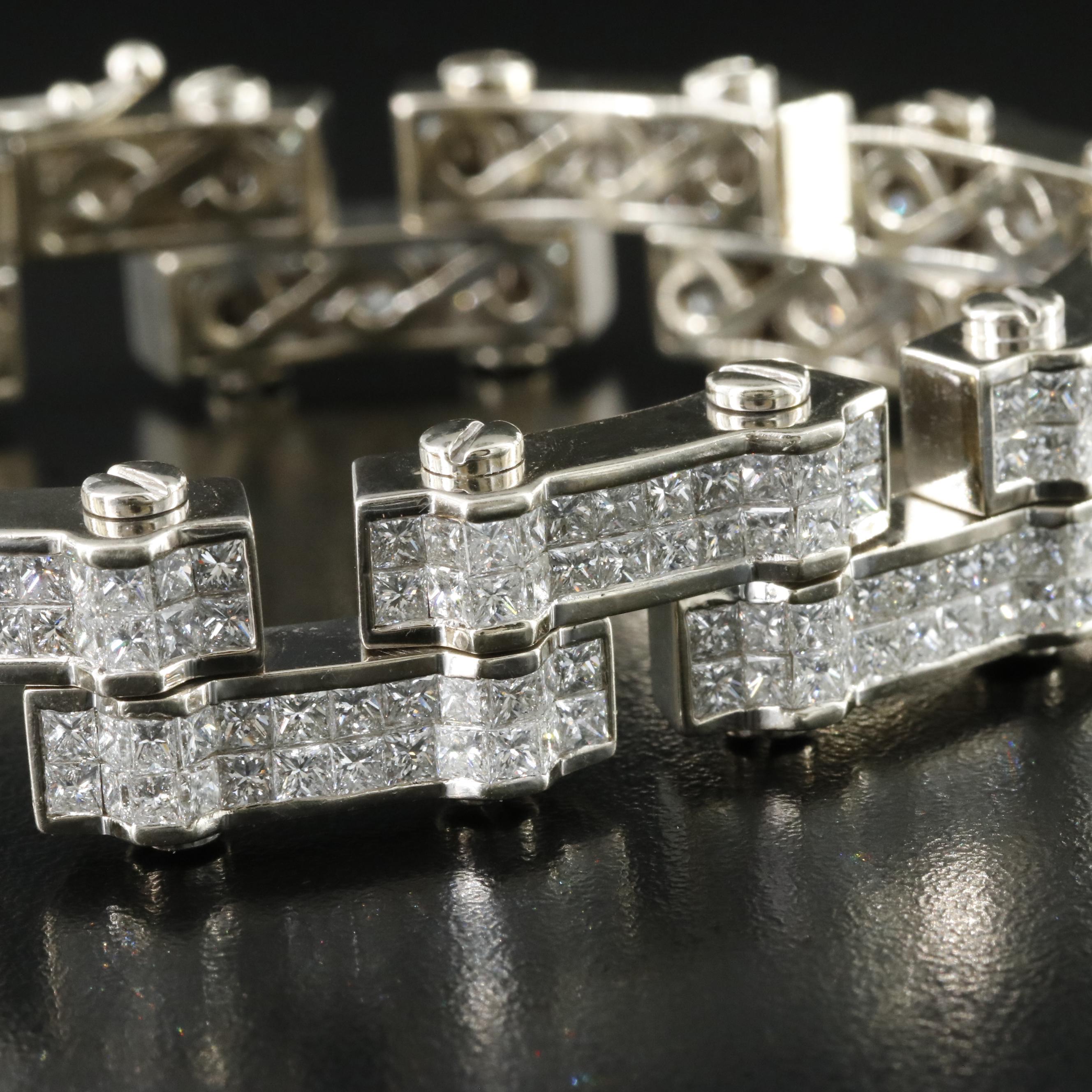 18K 33.90 CTW Diamond Bicycle Chain Bracelet