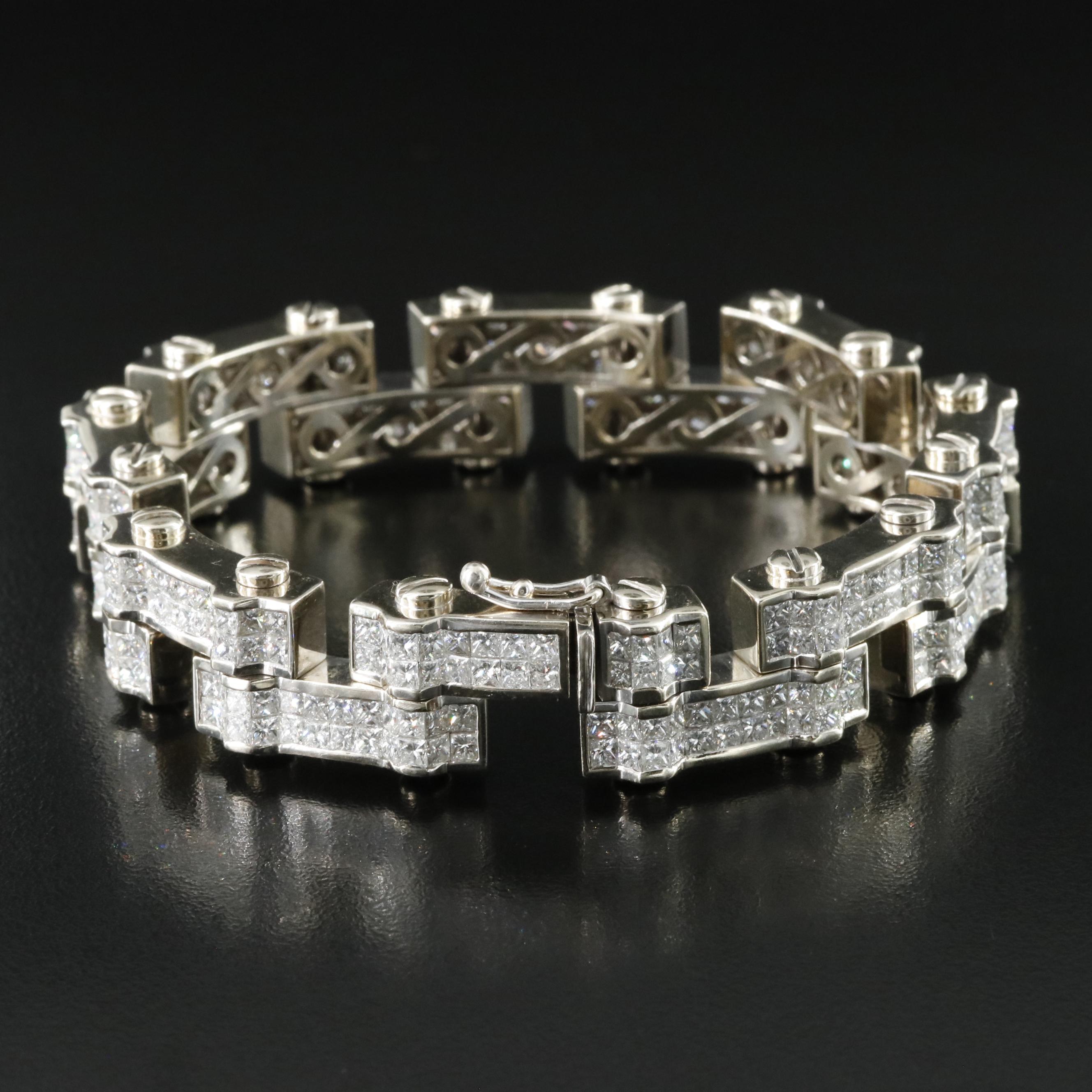 18K 33.90 CTW Diamond Bicycle Chain Bracelet
