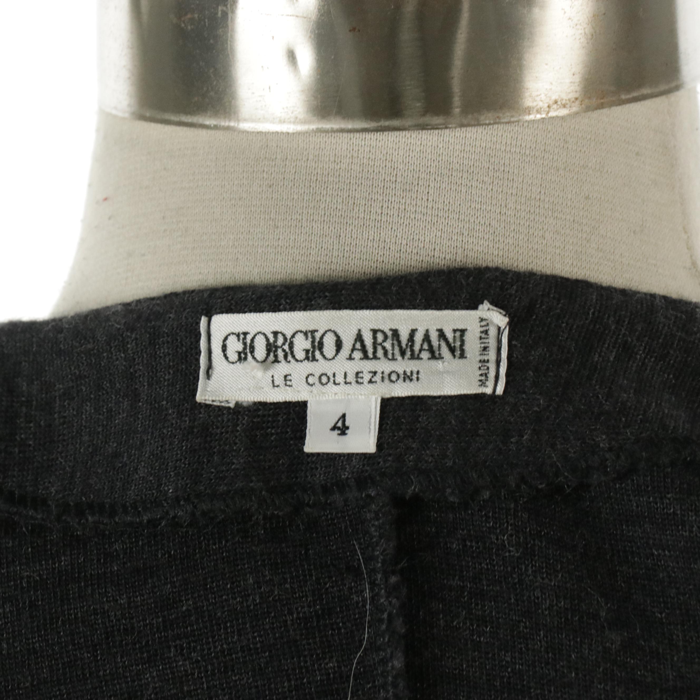 Giorgio Armani Gray Wool Straight-Leg Pants & Long Button-Front Cardigan Sweater