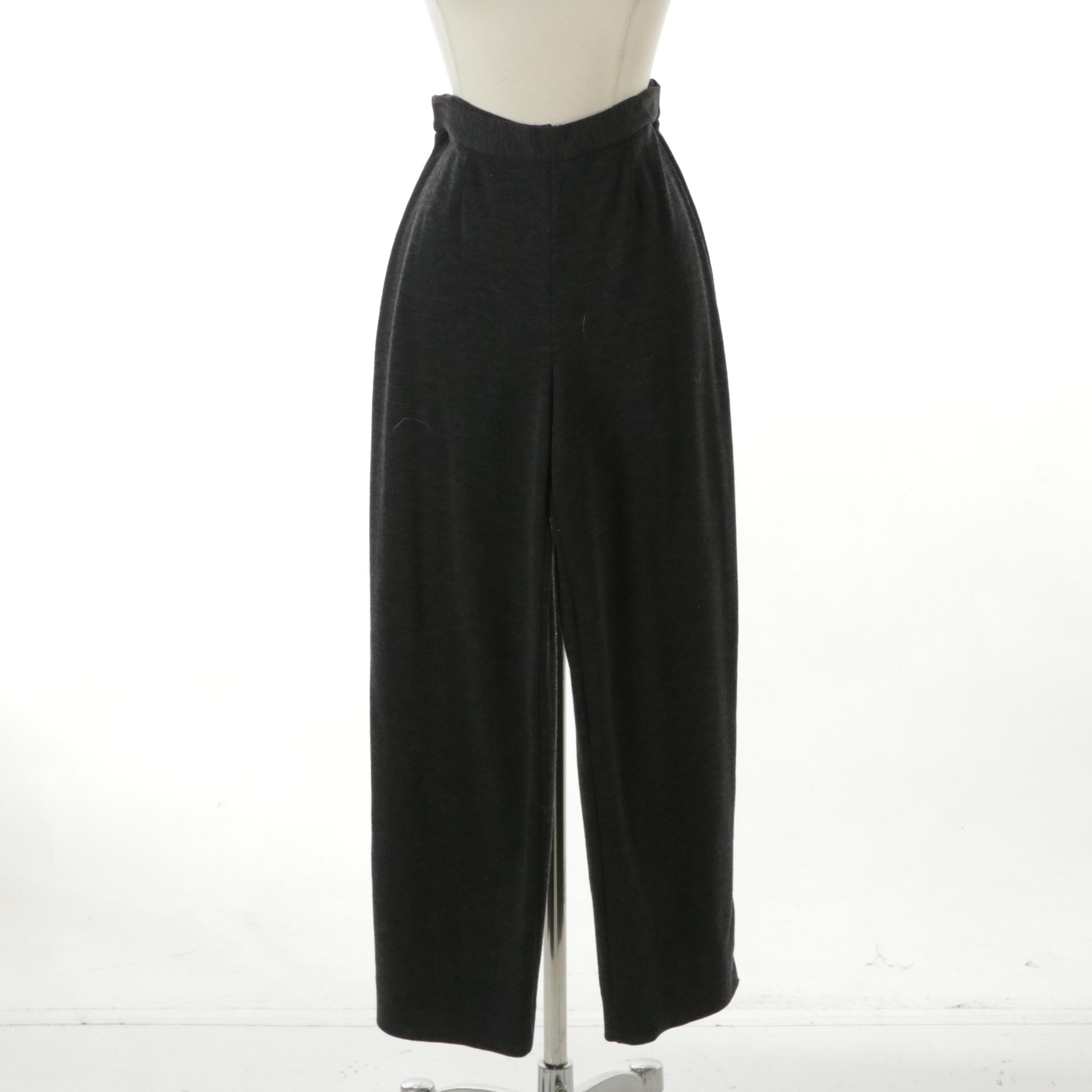 Giorgio Armani Gray Wool Straight-Leg Pants & Long Button-Front Cardigan Sweater