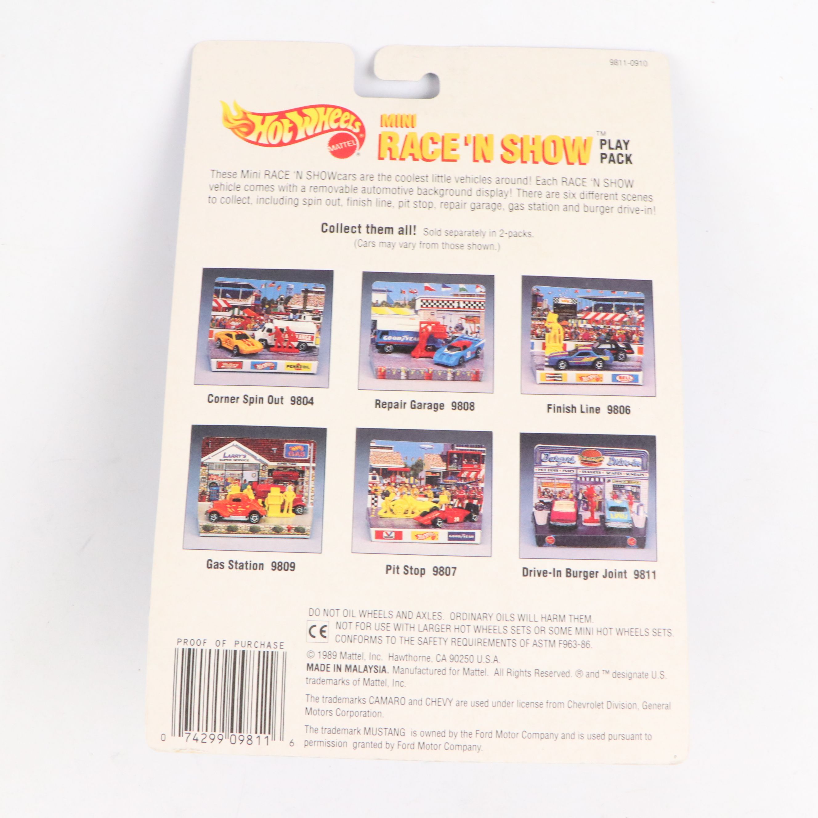 Hot Wheels "Repair Garage," "Camaro," and More Toy Cars, 1989