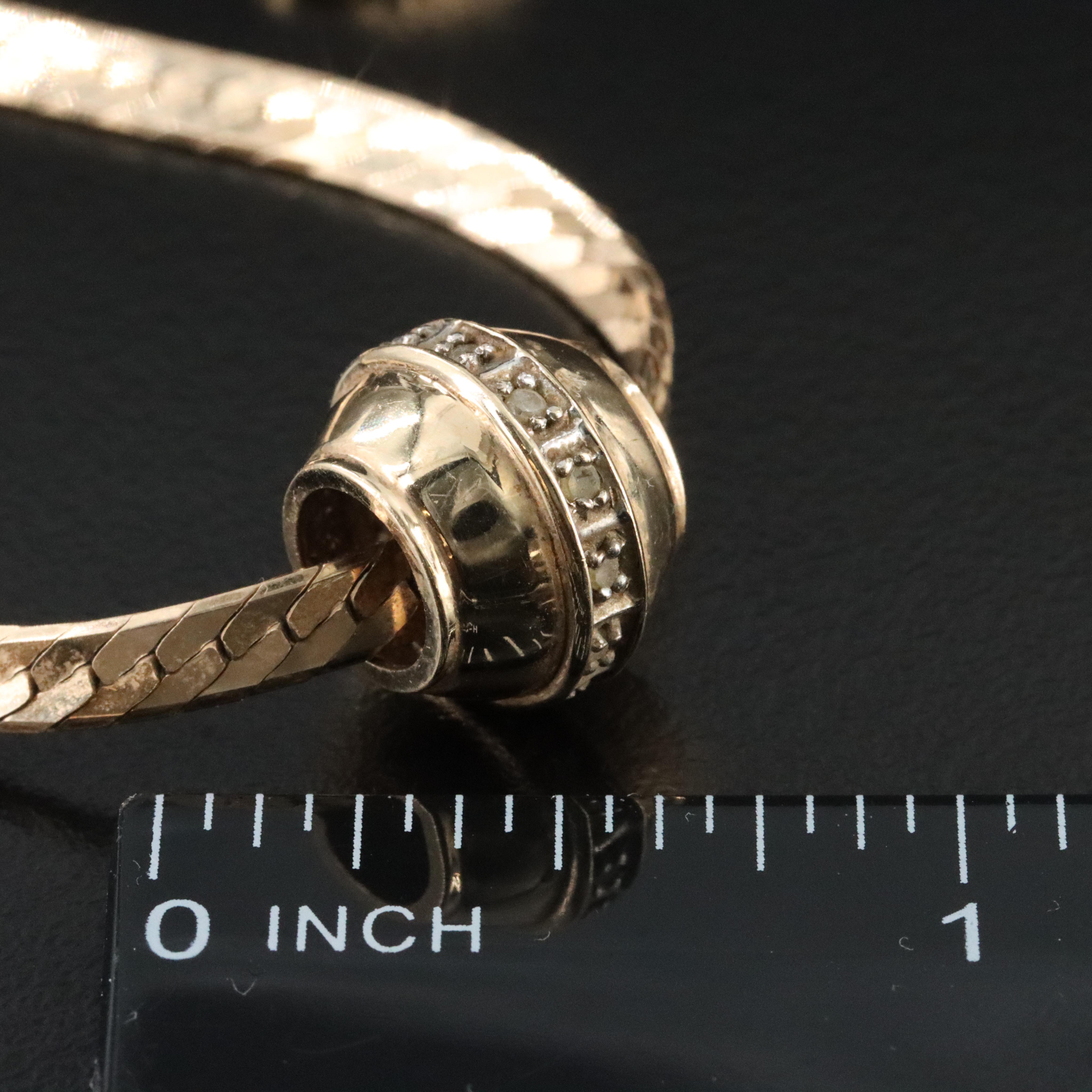 10K Diamond Pendant on 14K Herringbone Chain