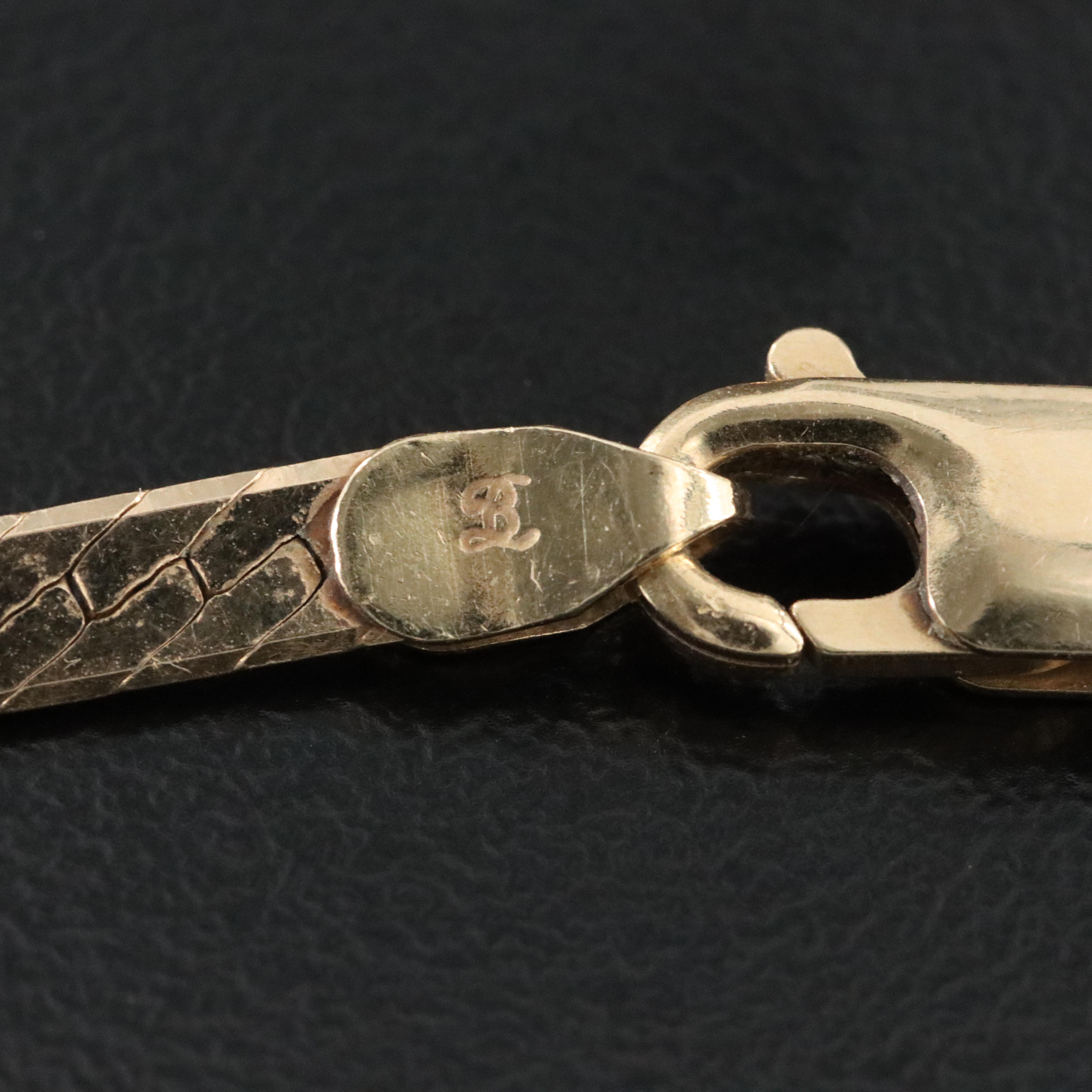 10K Diamond Pendant on 14K Herringbone Chain