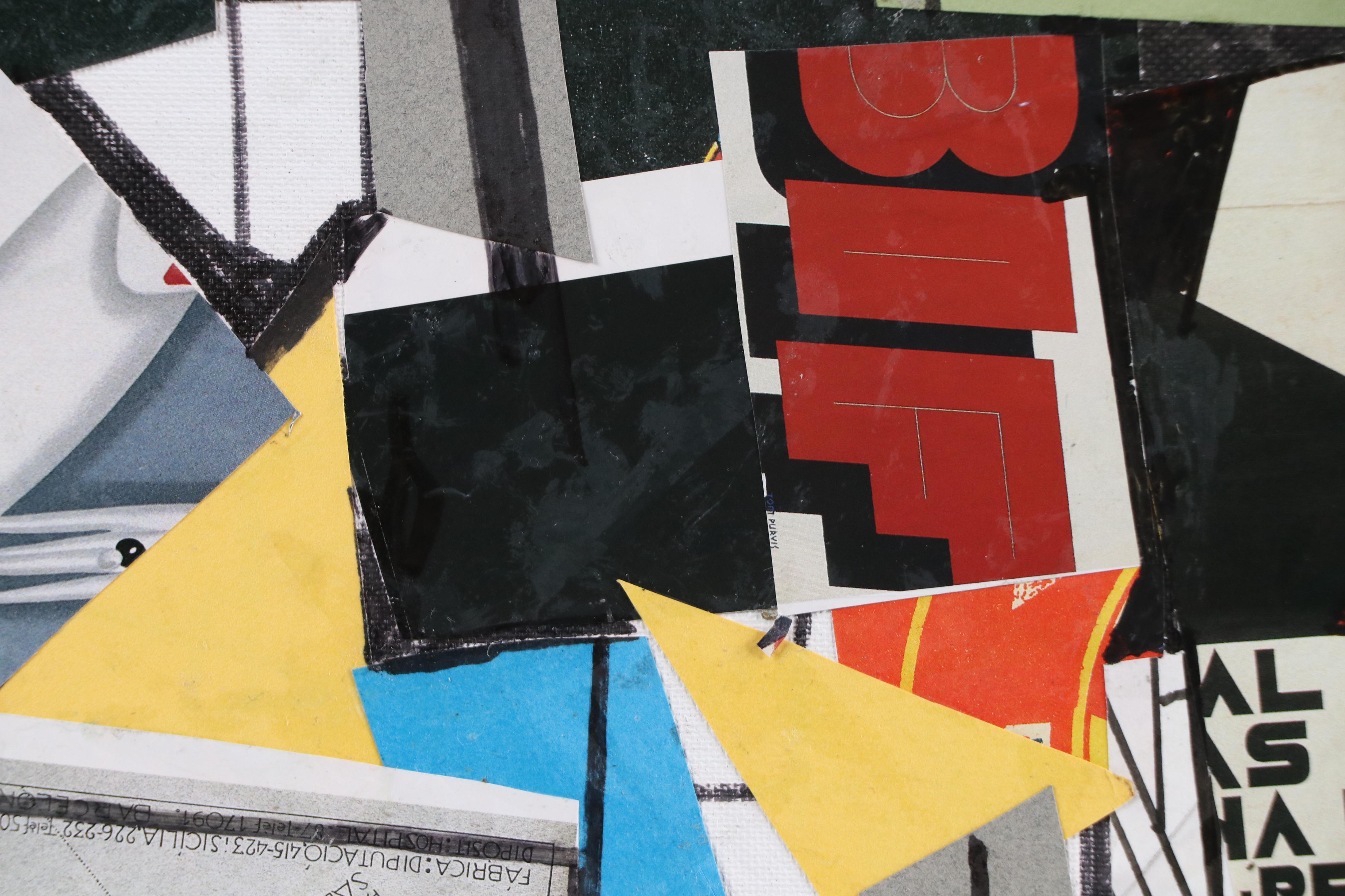 Ronald Ahlström Modern Mixed Media Collage, Late 20th Century