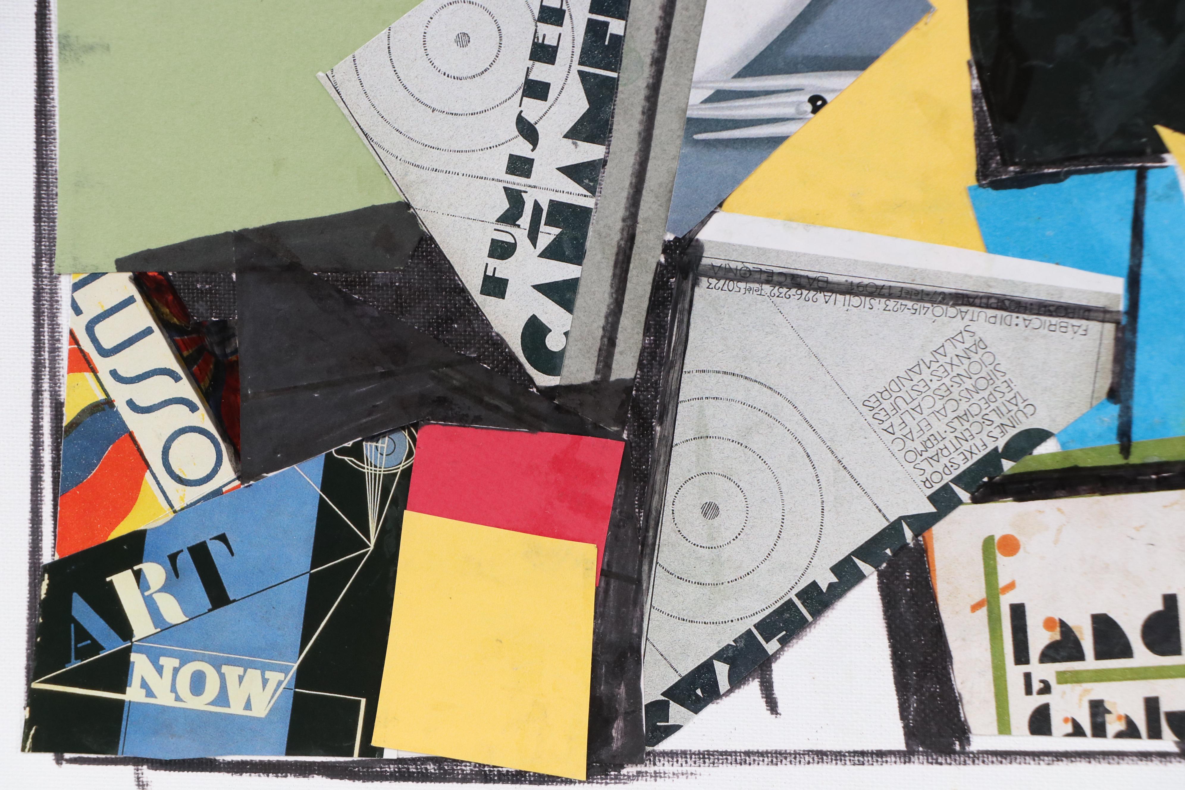 Ronald Ahlström Modern Mixed Media Collage, Late 20th Century