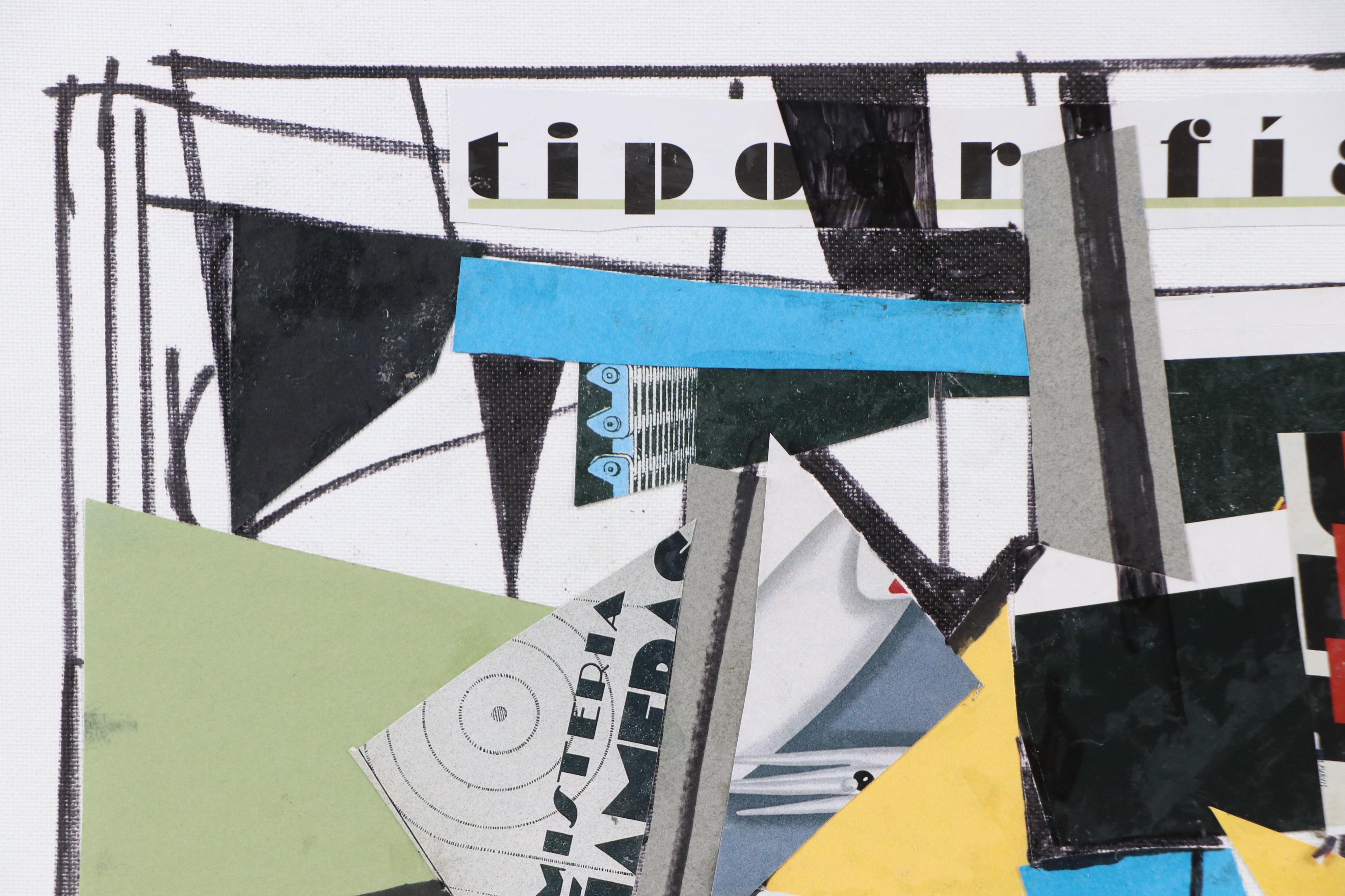 Ronald Ahlström Modern Mixed Media Collage, Late 20th Century