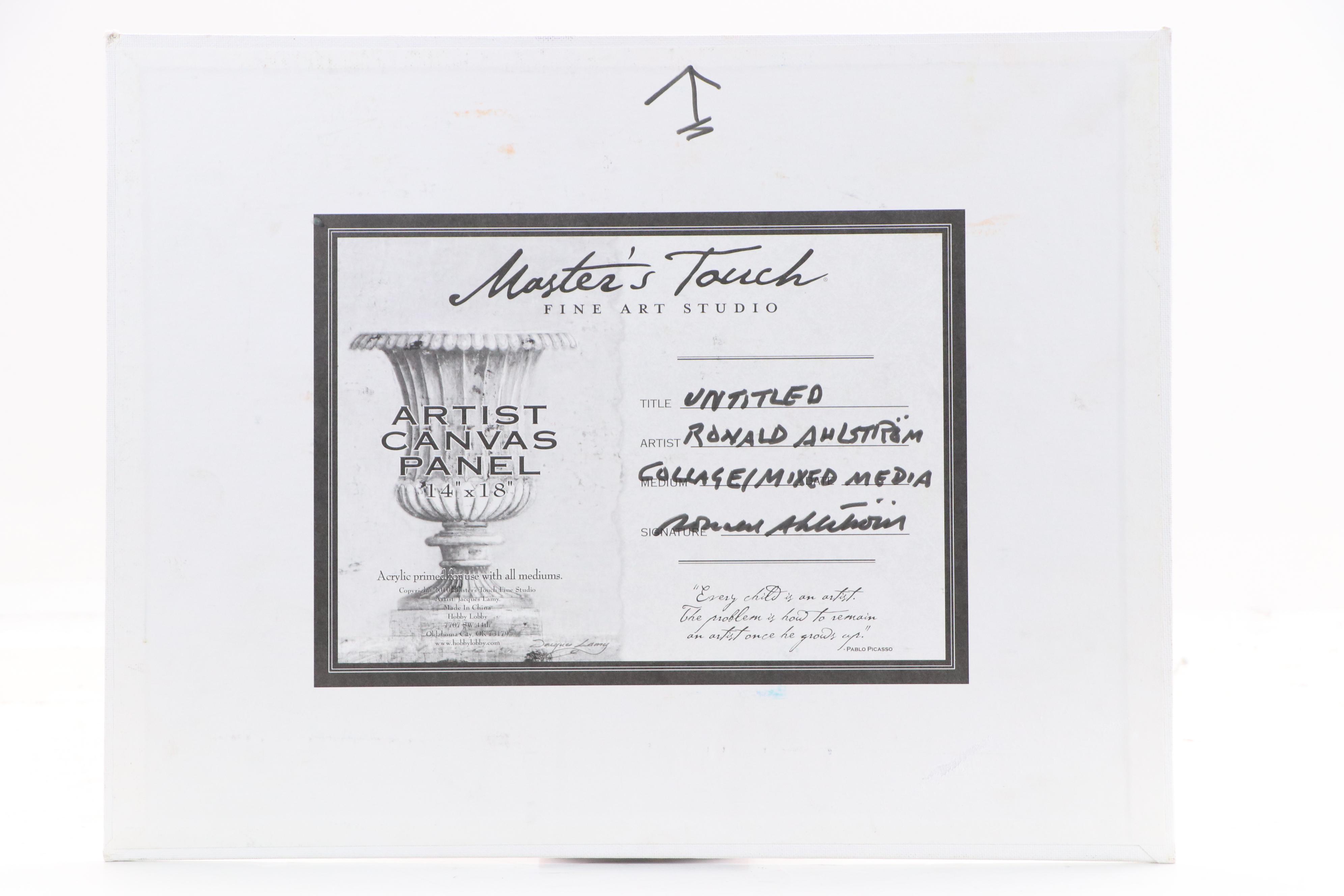 Ronald Ahlström Modern Mixed Media Collage, Late 20th Century