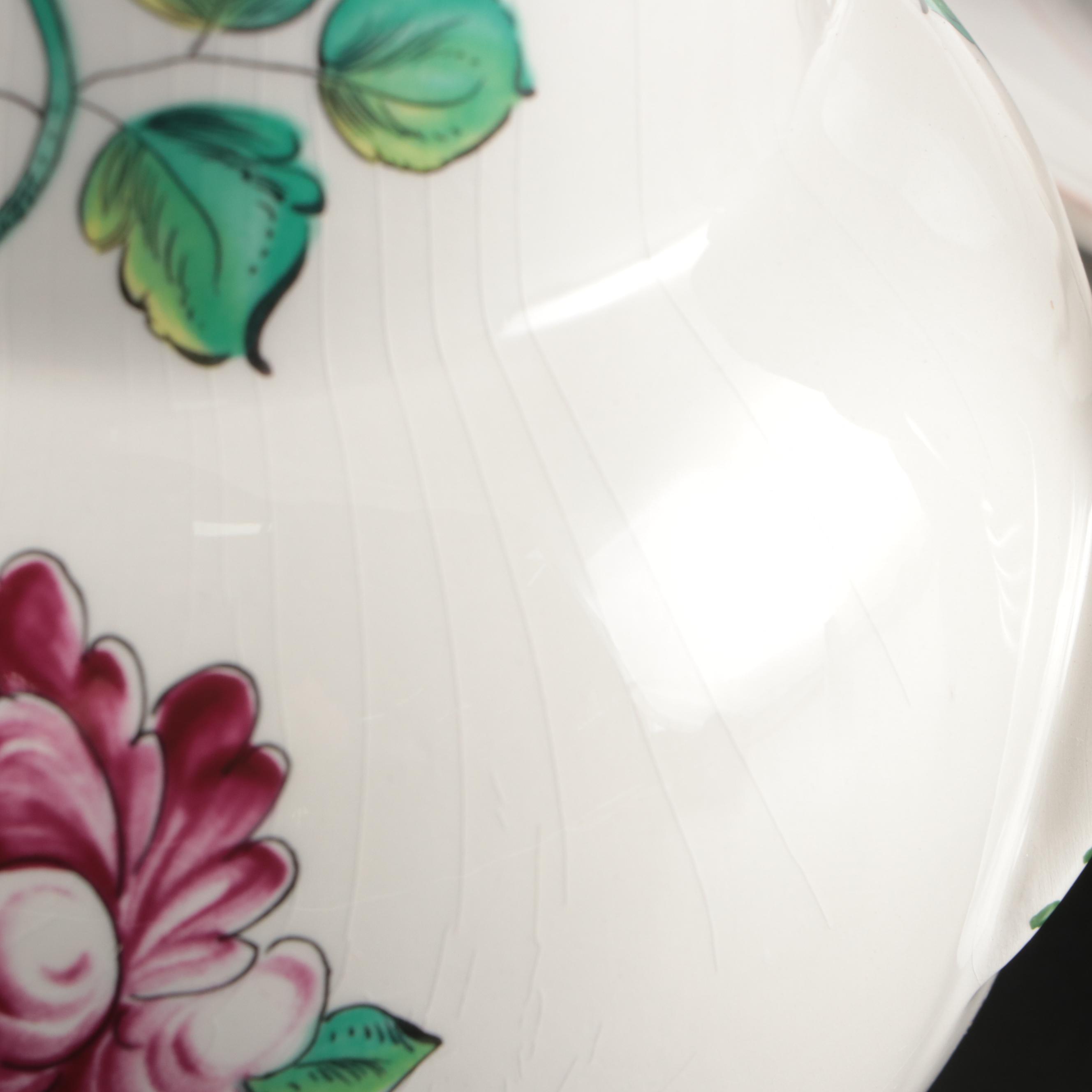 Tiffany & Co. "Strasbourg Flowers" Porcelain Pitcher with Pottery Barn Plates