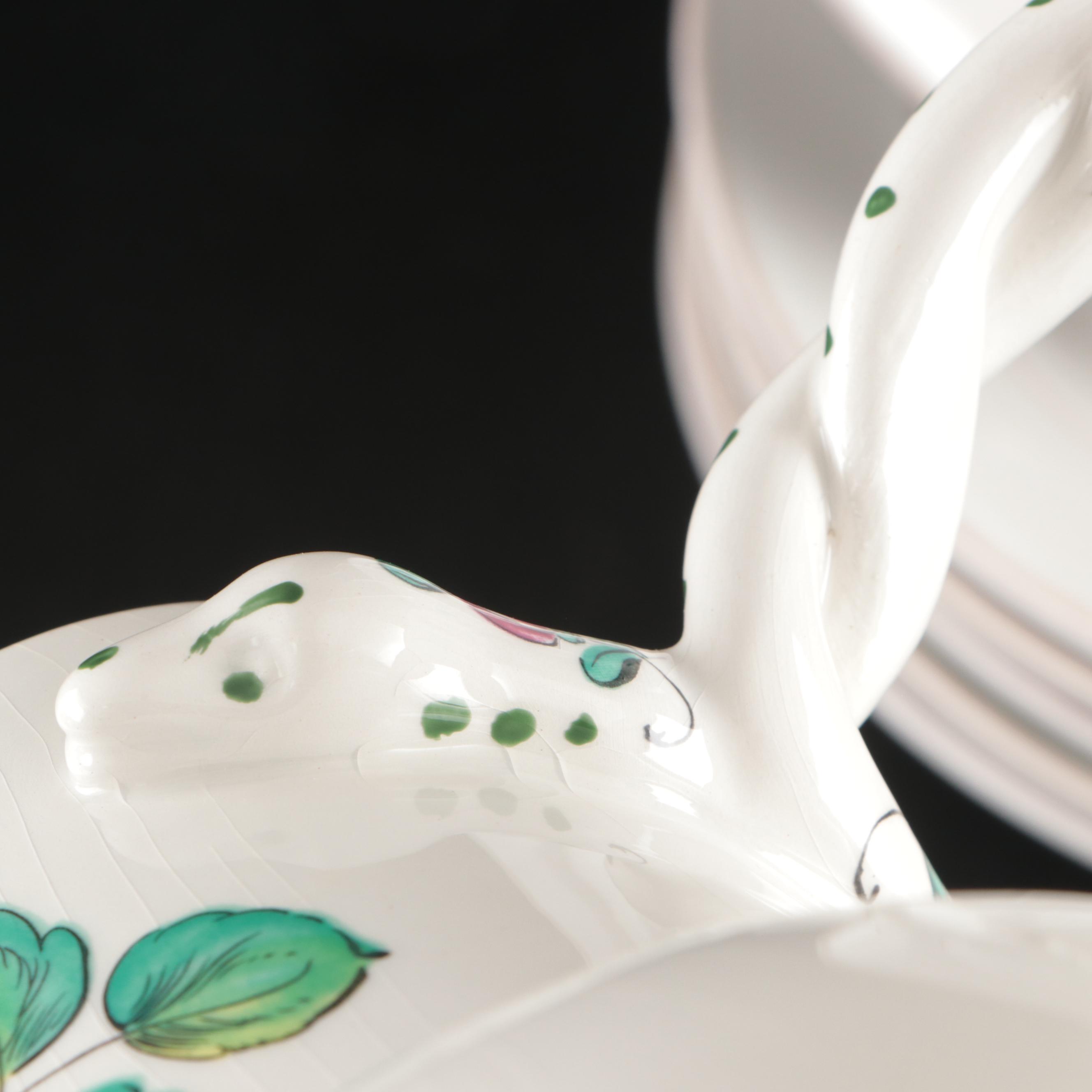 Tiffany & Co. "Strasbourg Flowers" Porcelain Pitcher with Pottery Barn Plates