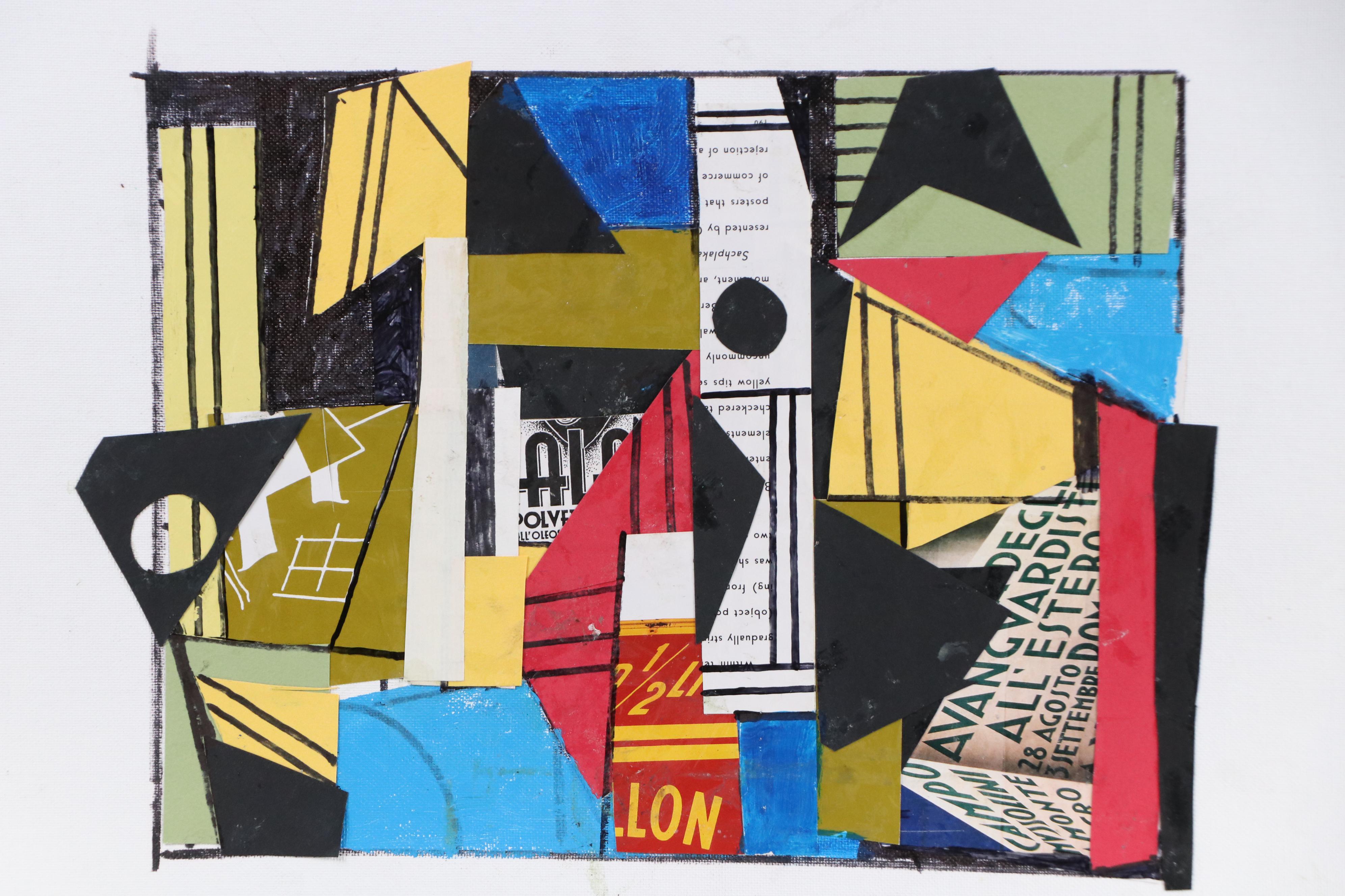 Ronald Ahlström Modern Mixed Media Collage, Late 20th Century