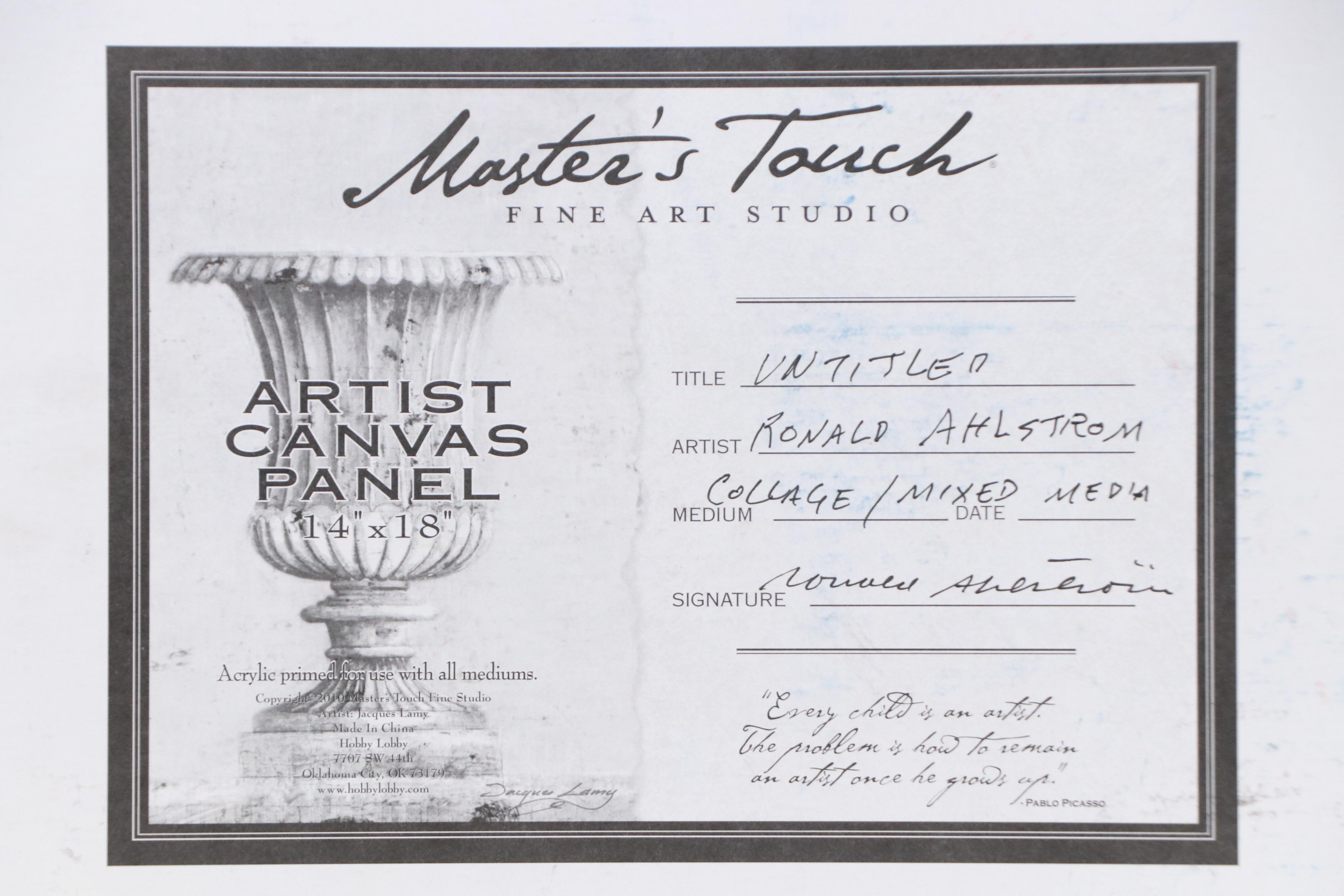 Ronald Ahlström Modern Mixed Media Collage, Late 20th Century