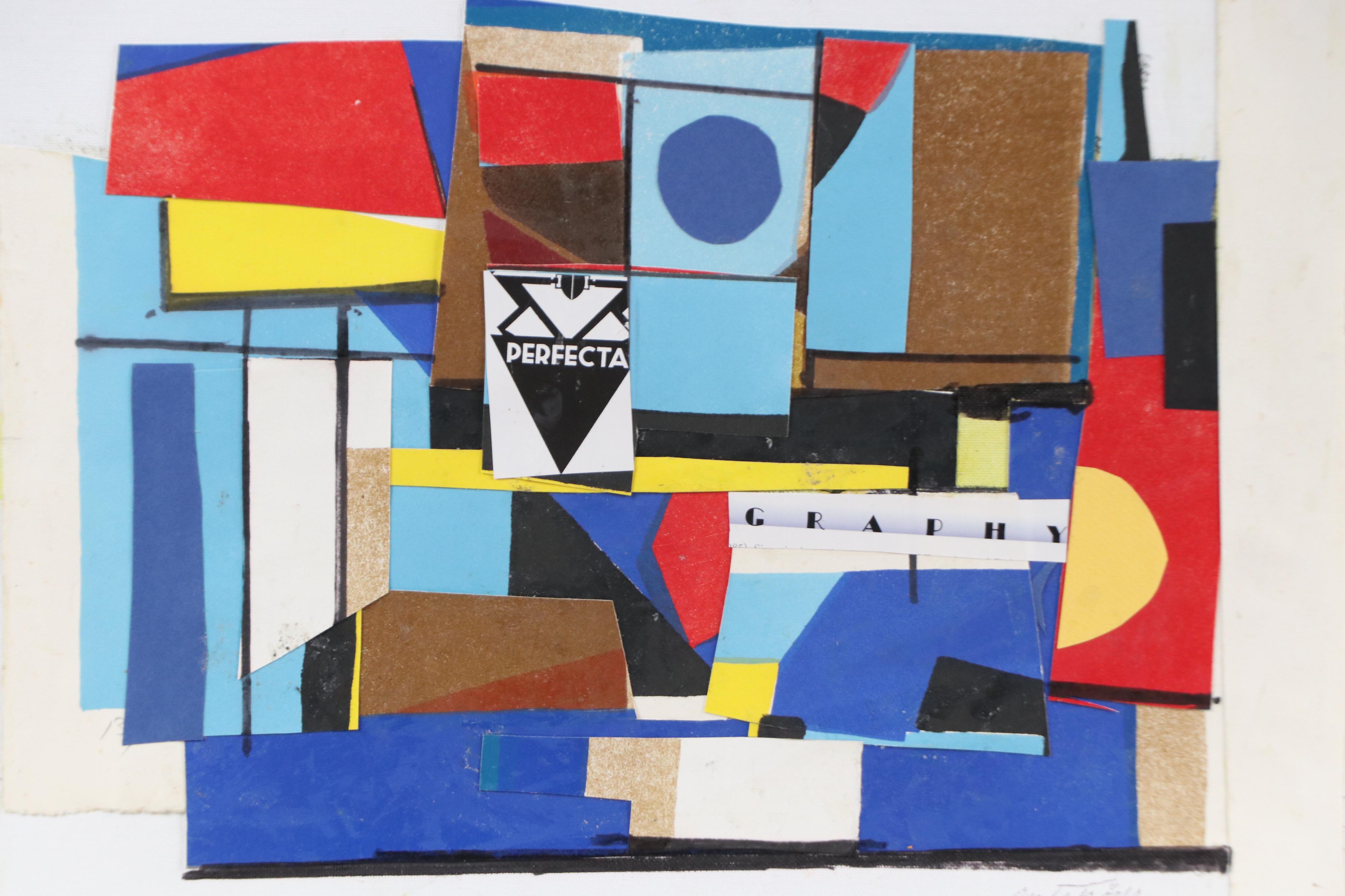 Ronald Ahlström Modern Mixed Media Collage, Late 20th Century