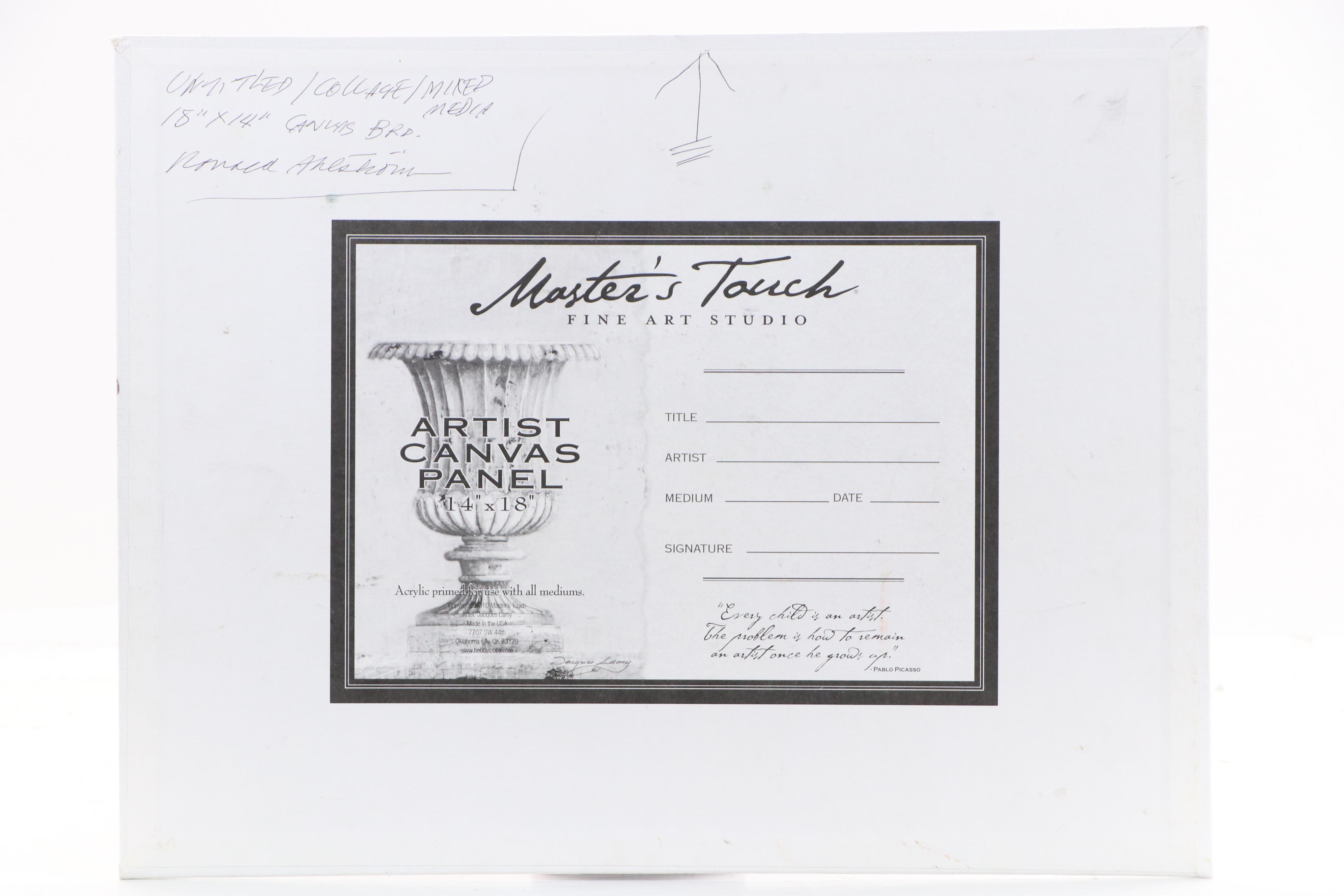 Ronald Ahlström Modern Mixed Media Collage, Late 20th Century