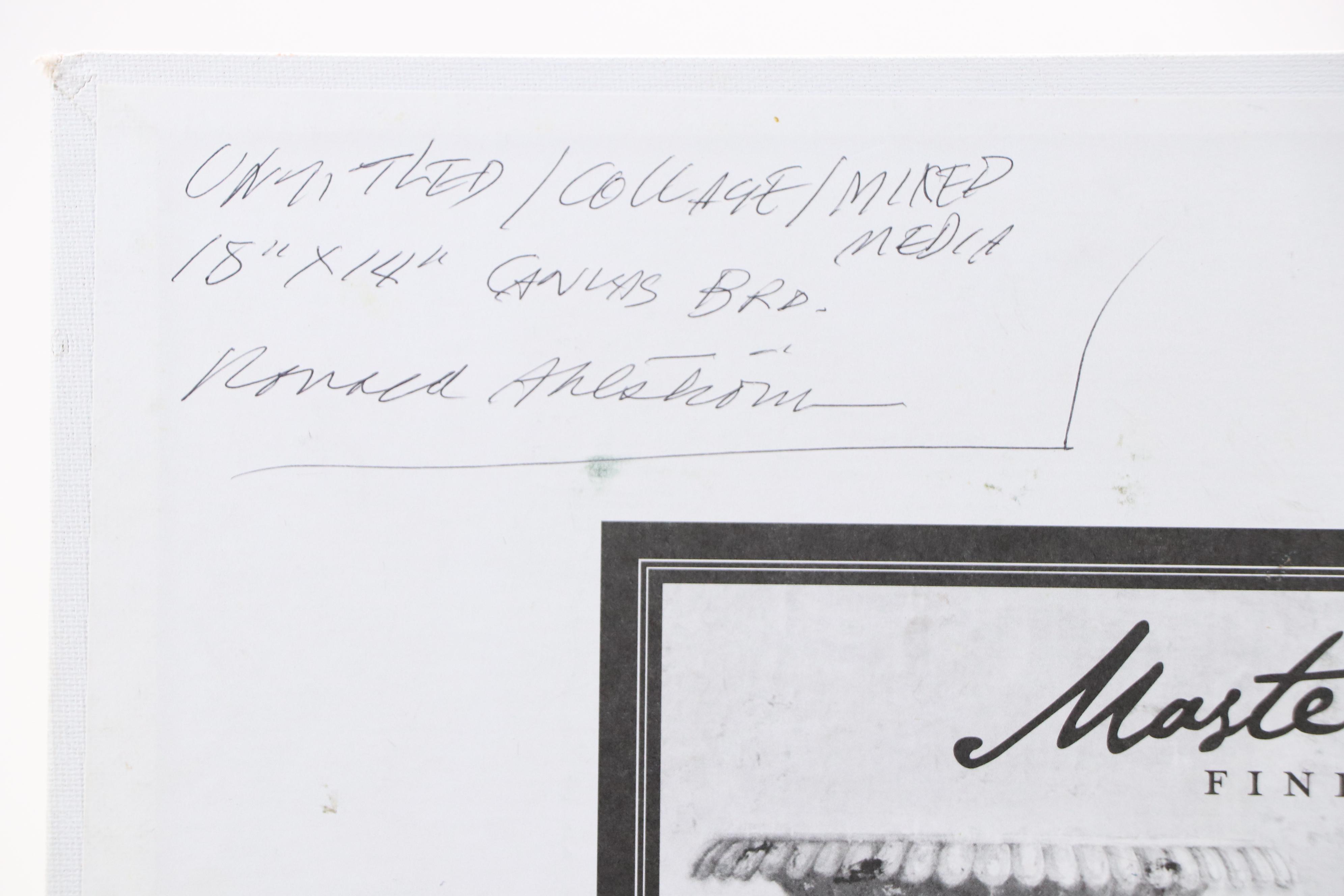 Ronald Ahlström Modern Mixed Media Collage, Late 20th Century