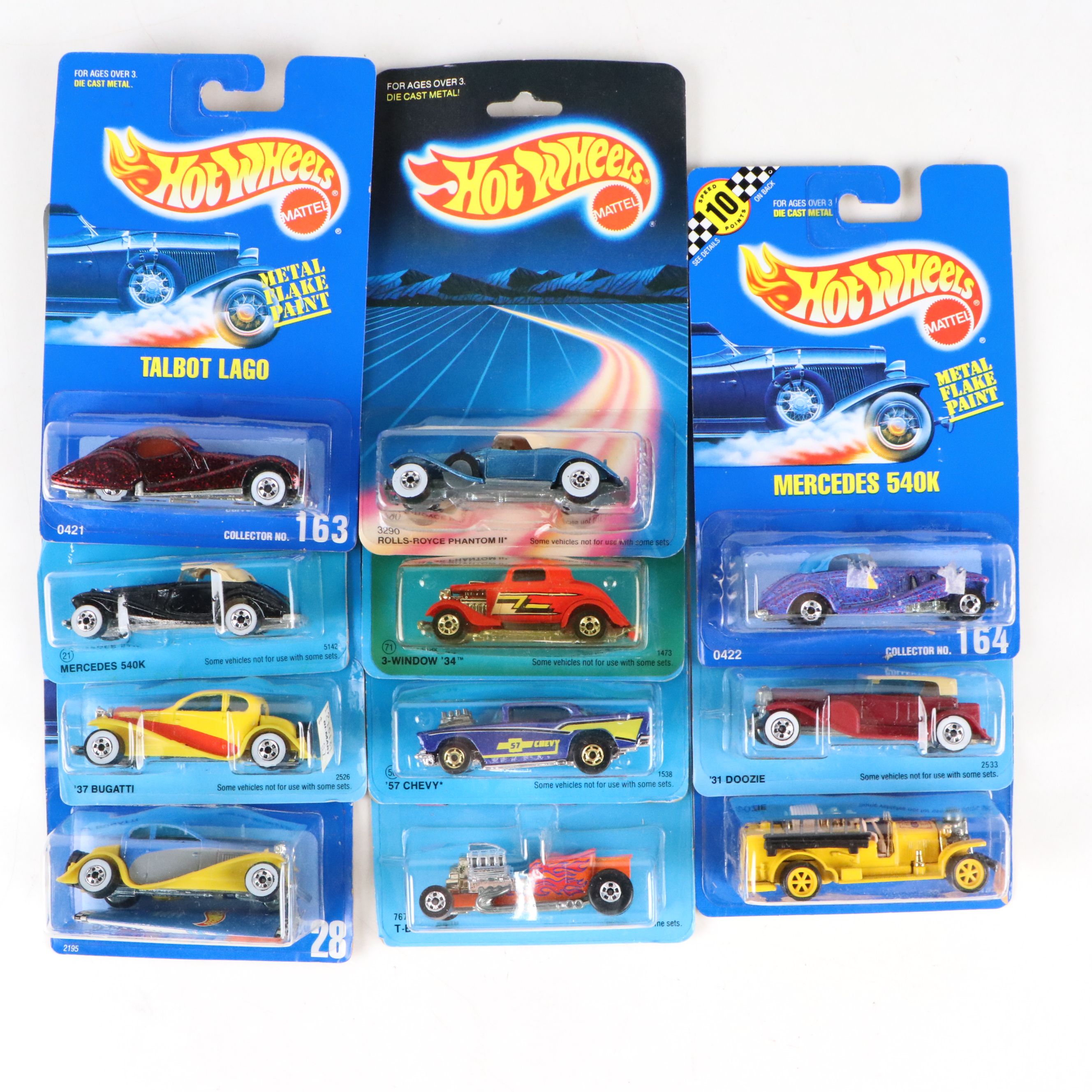 Hot Wheels "Mercedes 540K," "T-Bucket" and More Toy Cars, 1980s–1990s