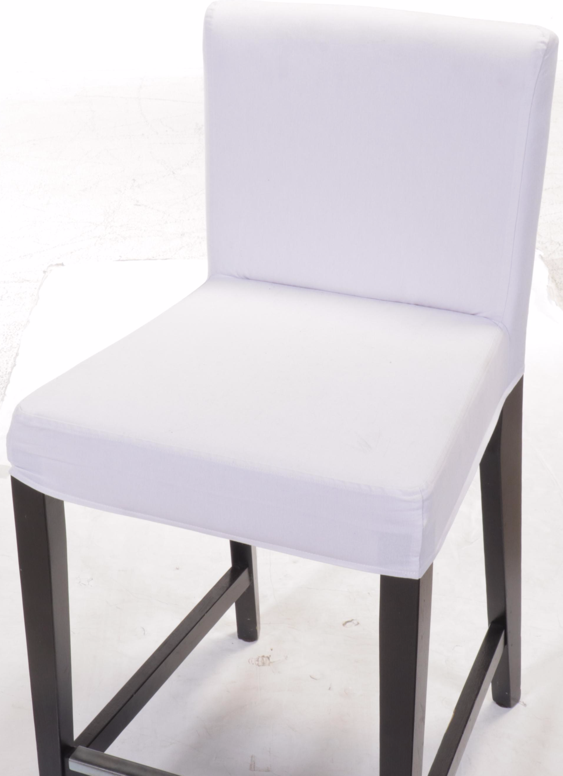 Set of Four Contemporary Upholstered Wooden Barstools