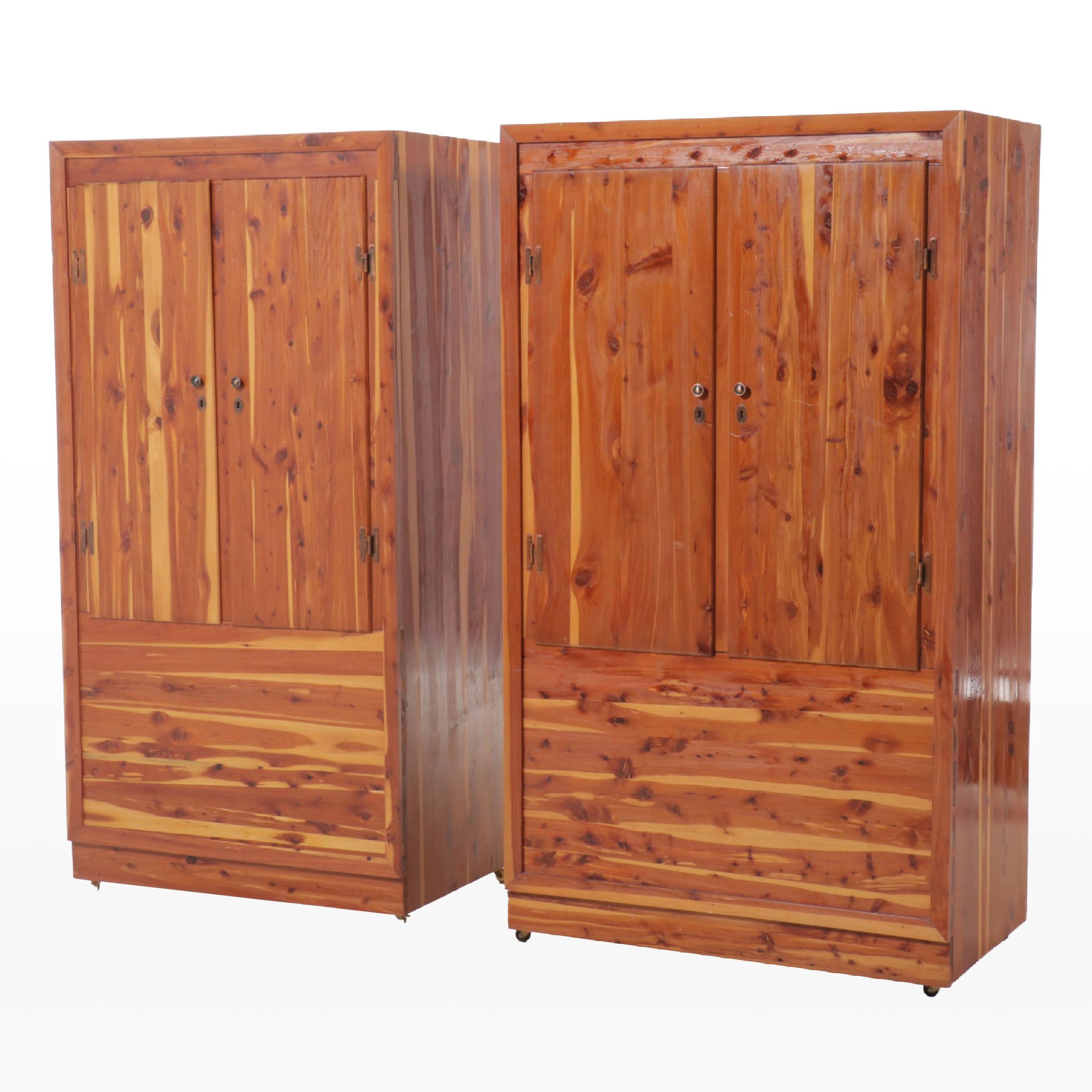 Pair of Murphy Furniture Mfg. Co. Red Cedar Wardrobes