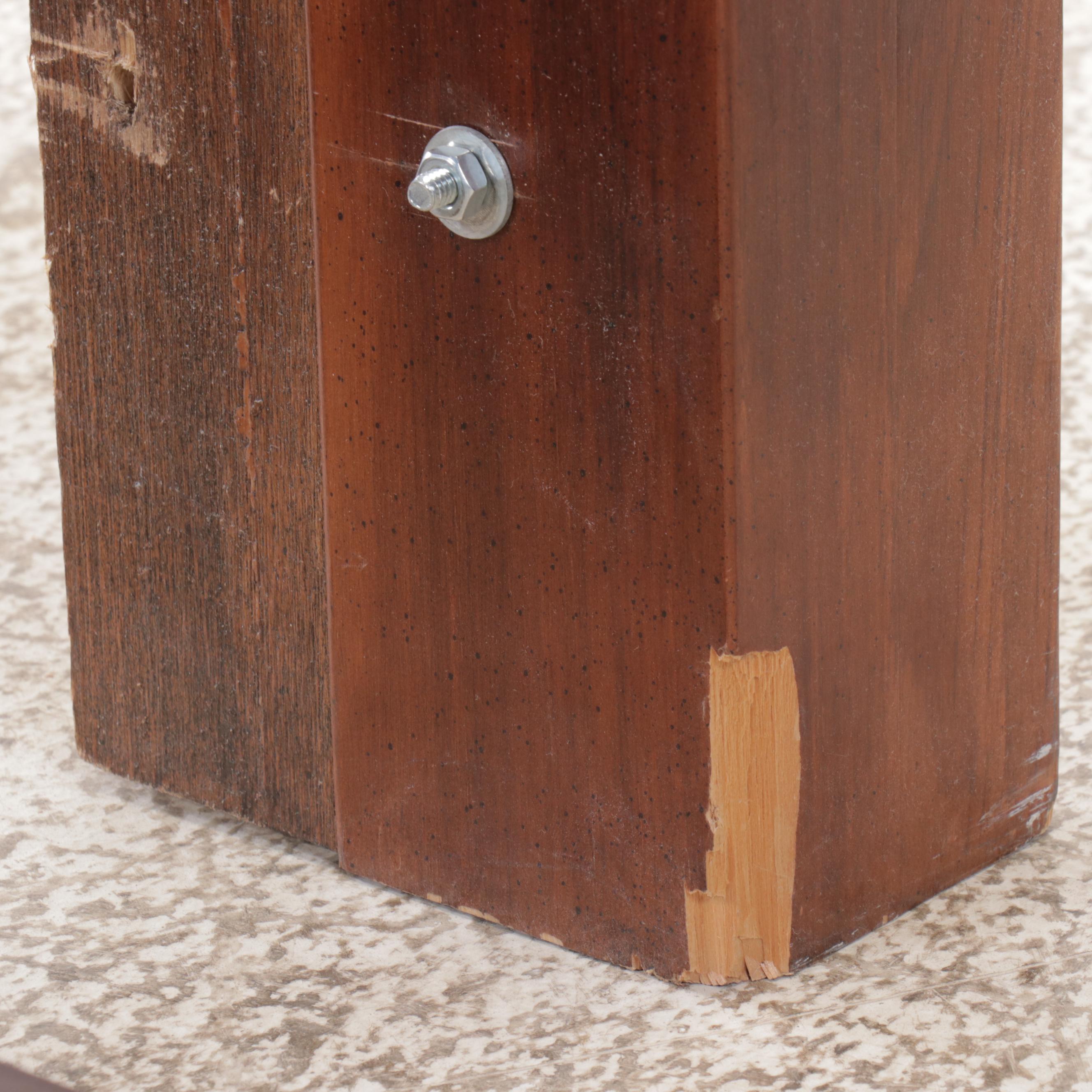 Federal Style Walnut Finish Cannonball Headboard, Mid to Late 20th Century