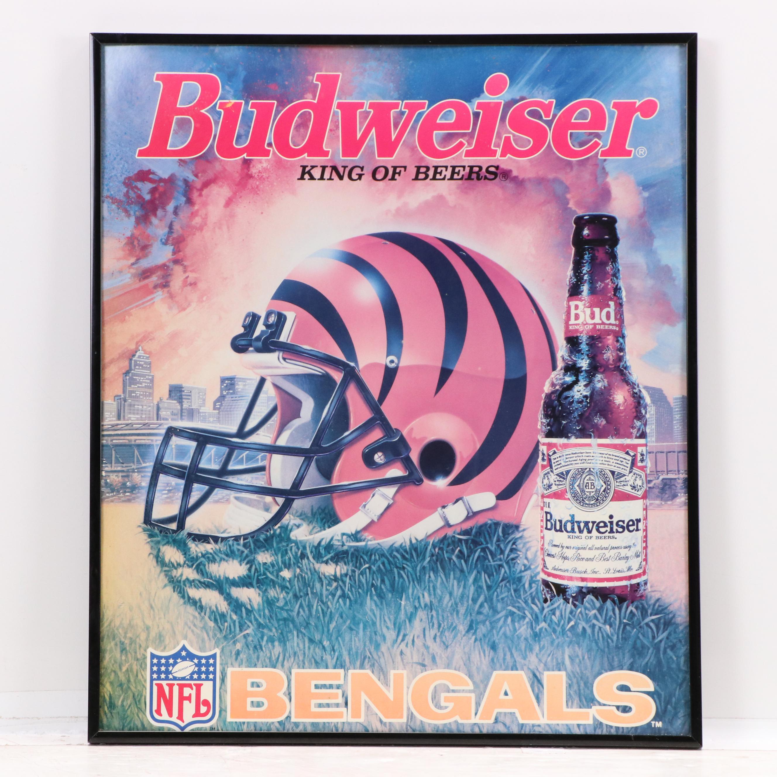 Collection of Budweiser and Miller High Life Prints for Cincinnati Bengals