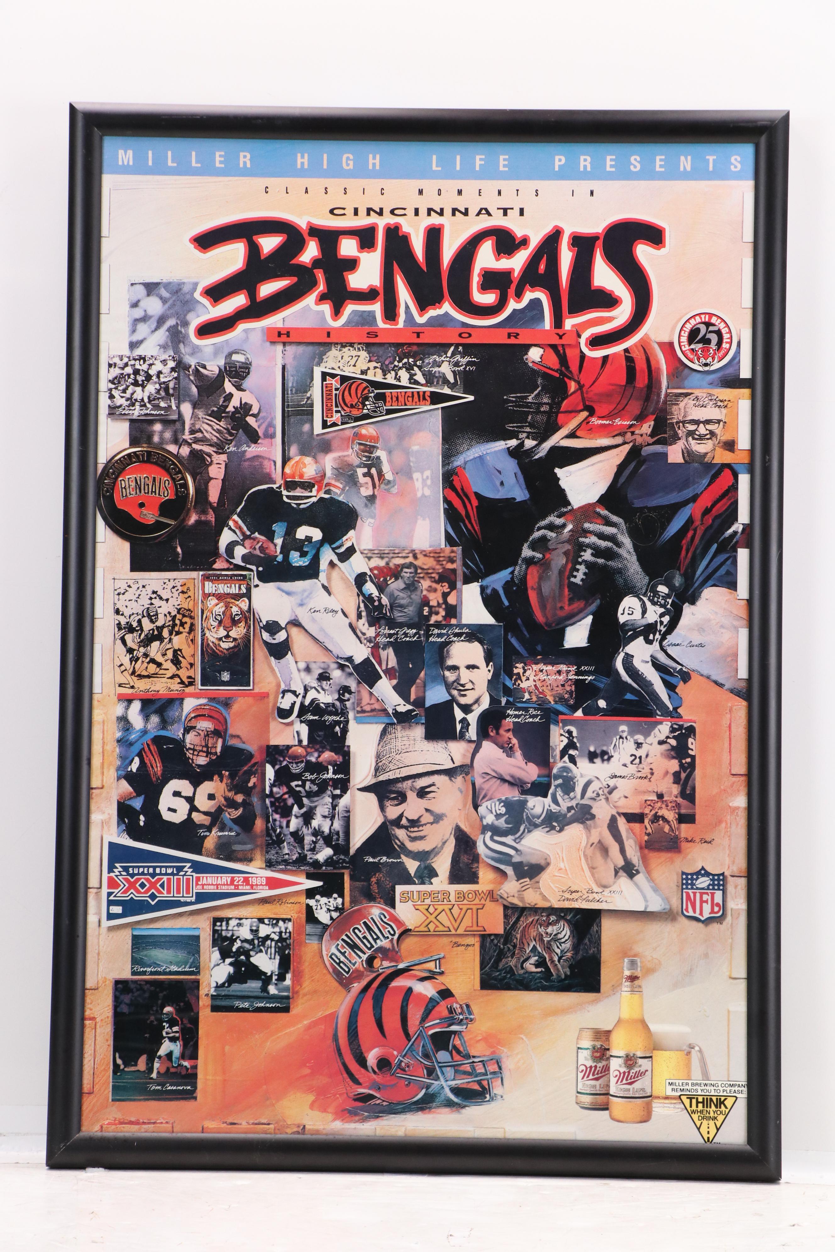 Collection of Budweiser and Miller High Life Prints for Cincinnati Bengals