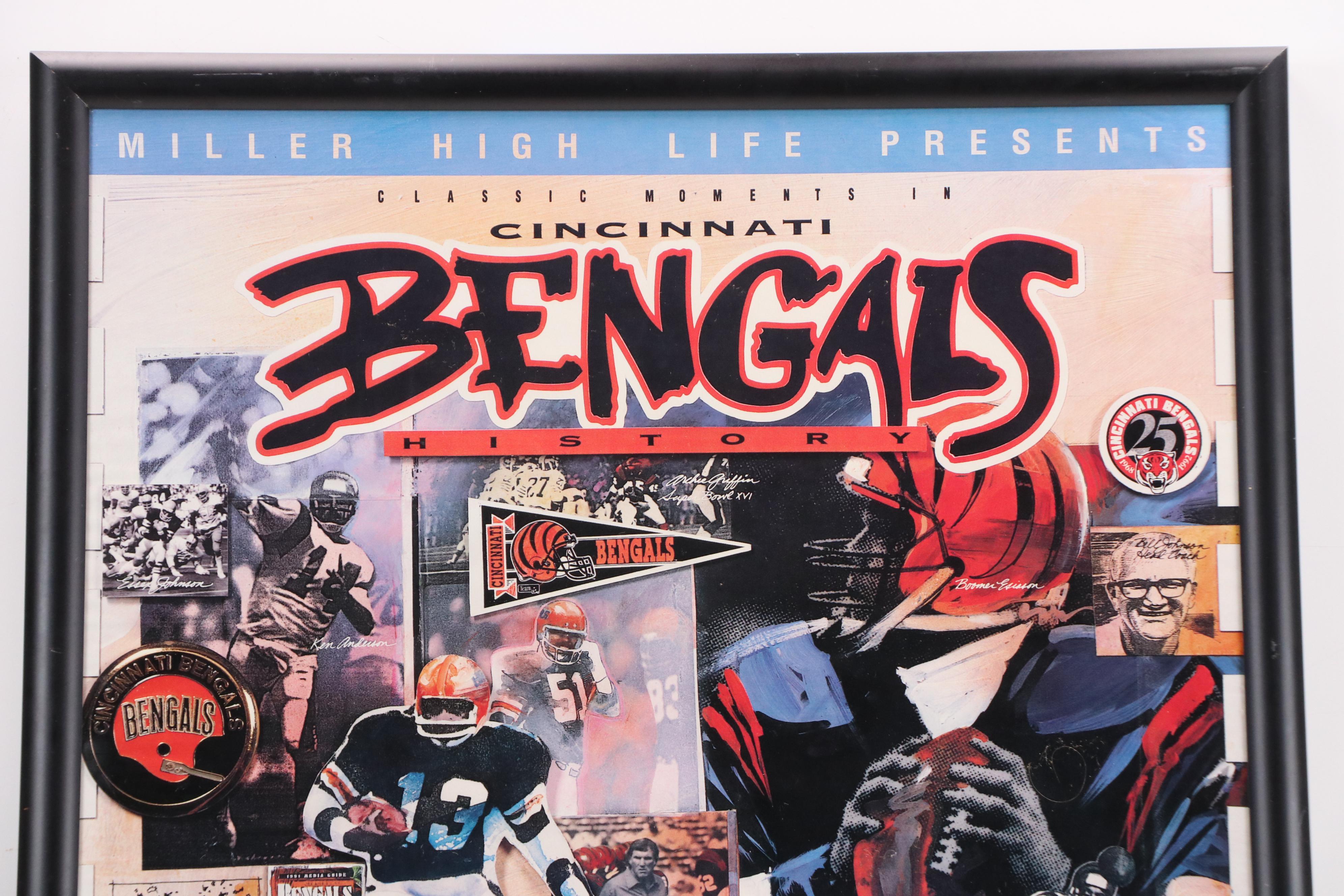 Collection of Budweiser and Miller High Life Prints for Cincinnati Bengals