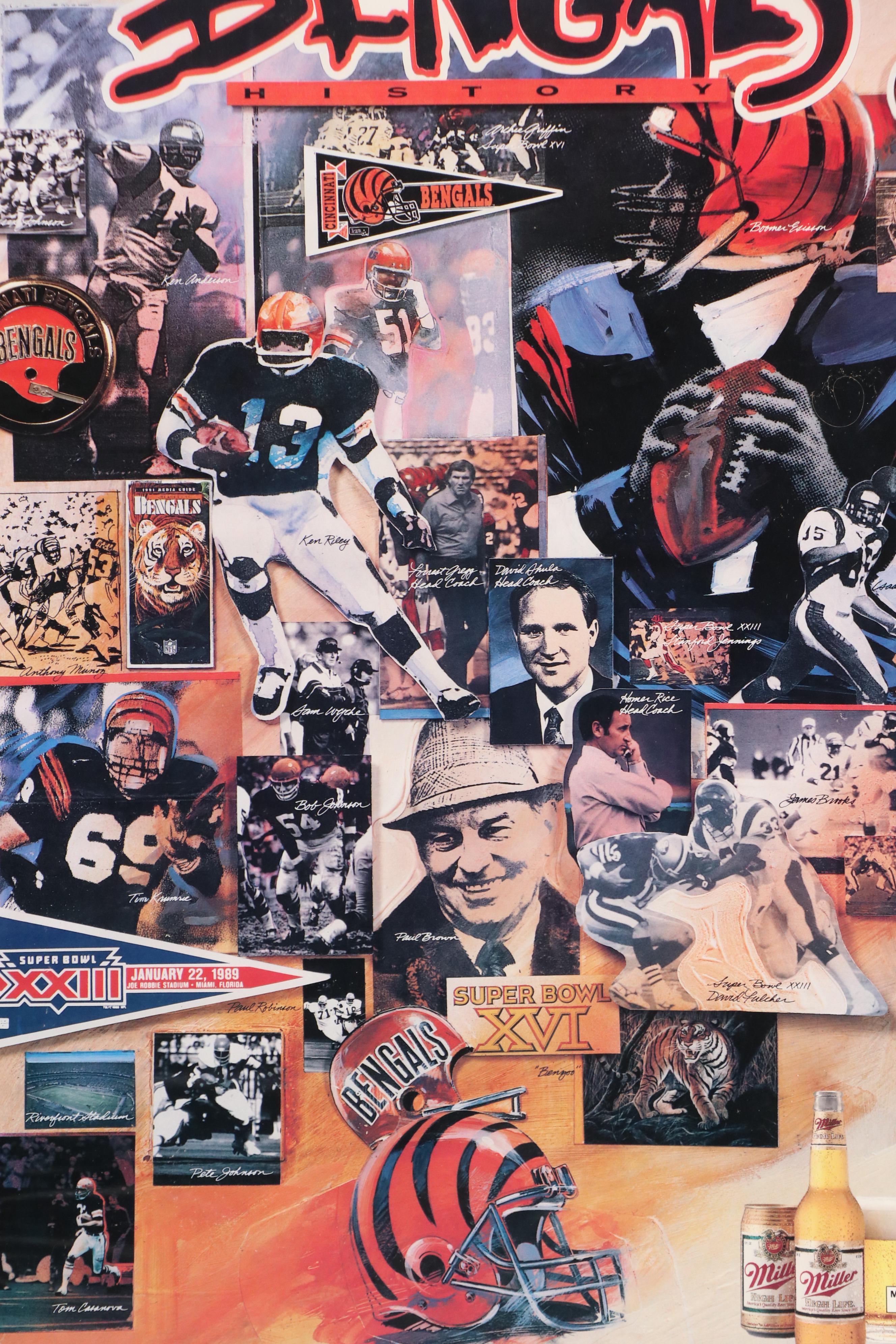 Collection of Budweiser and Miller High Life Prints for Cincinnati Bengals