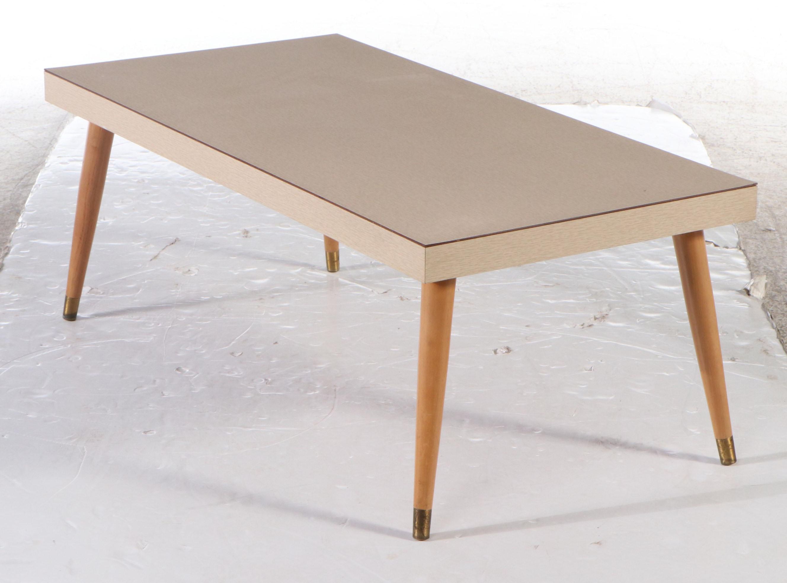 Mid Century Modern Laminate Two-Tiered Side Table and Coffee Table, Mid-20th C.