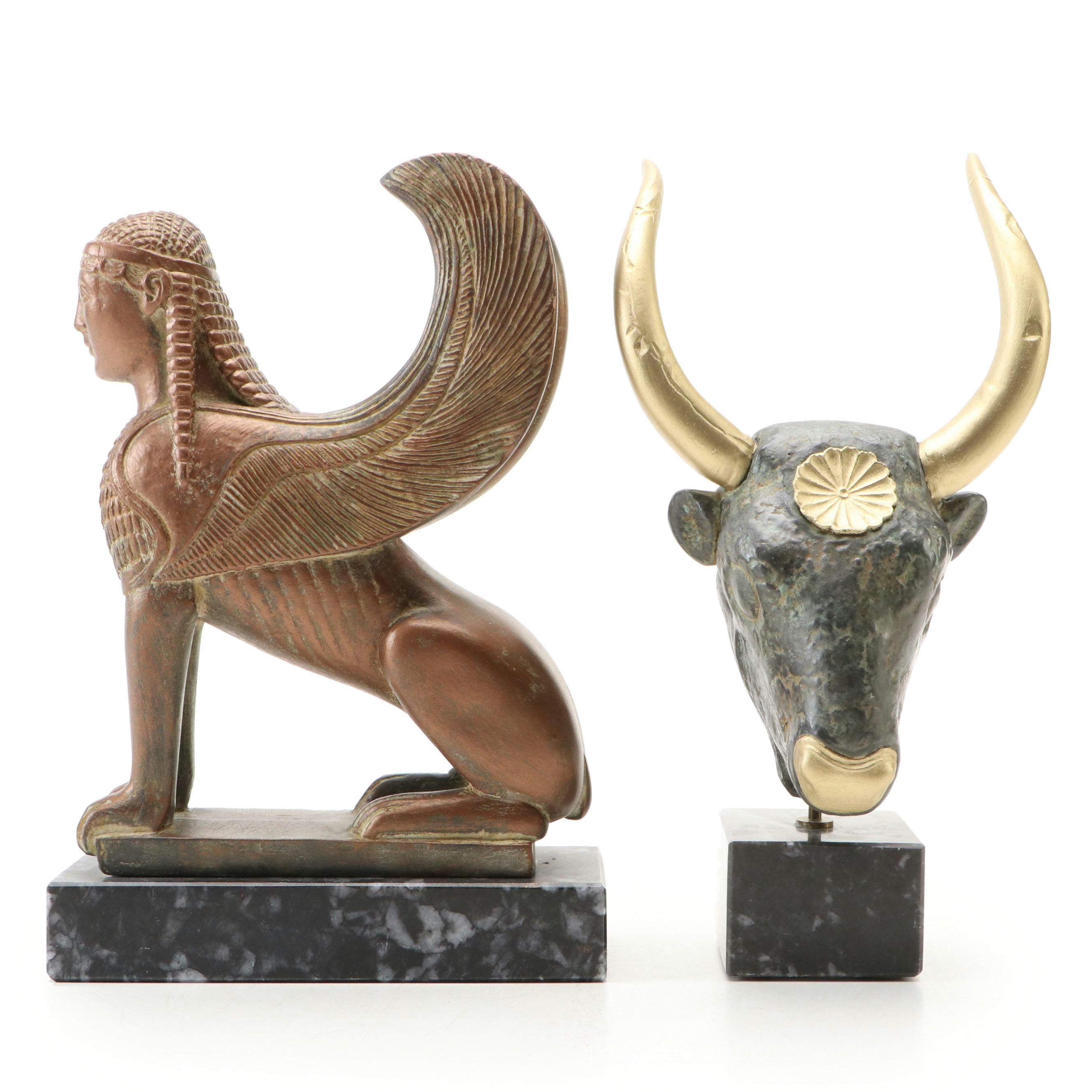 Eleganza Ltd. Spinx and Minoan Bull Bookends
