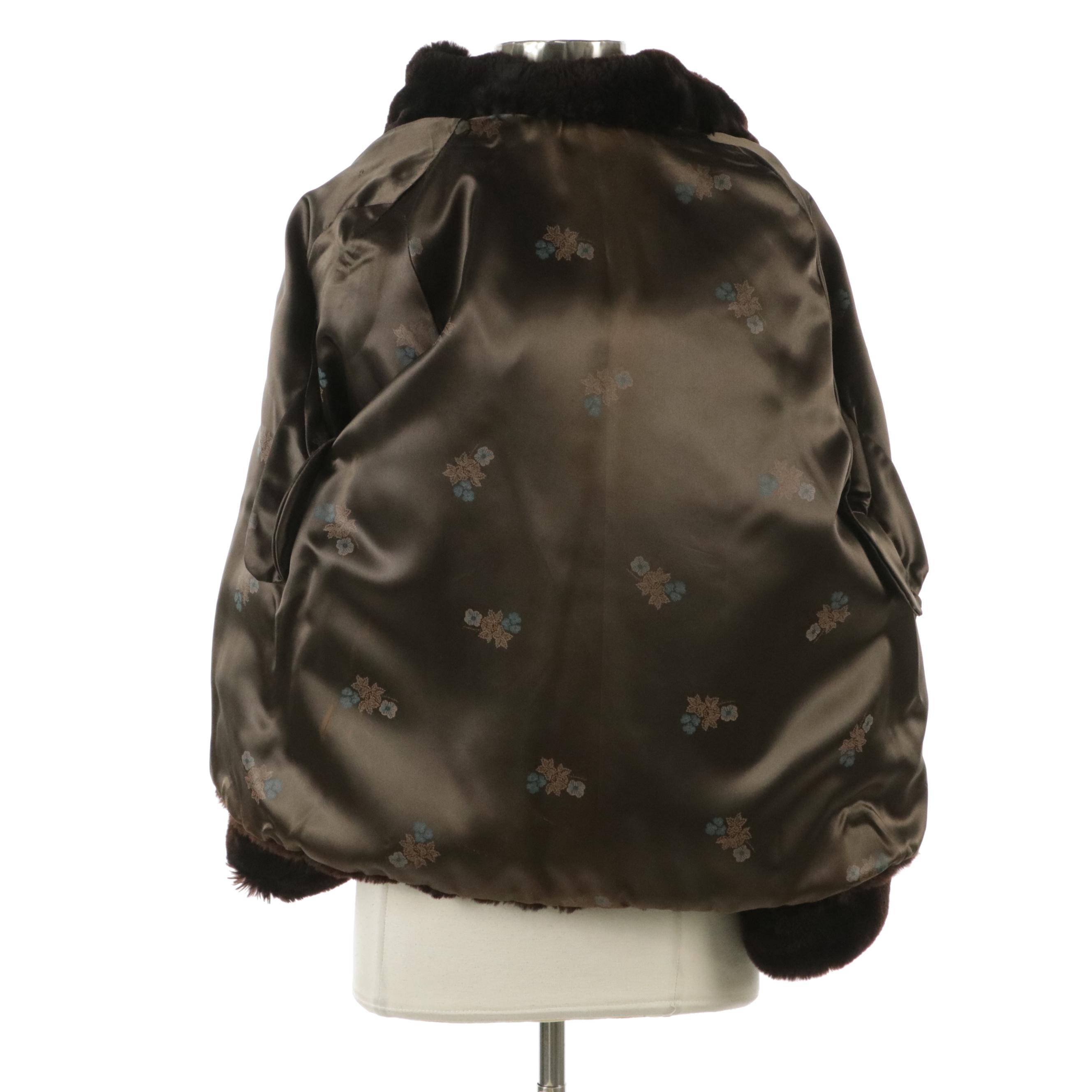 Vintage Chocolate Brown Mouton Fur Coat