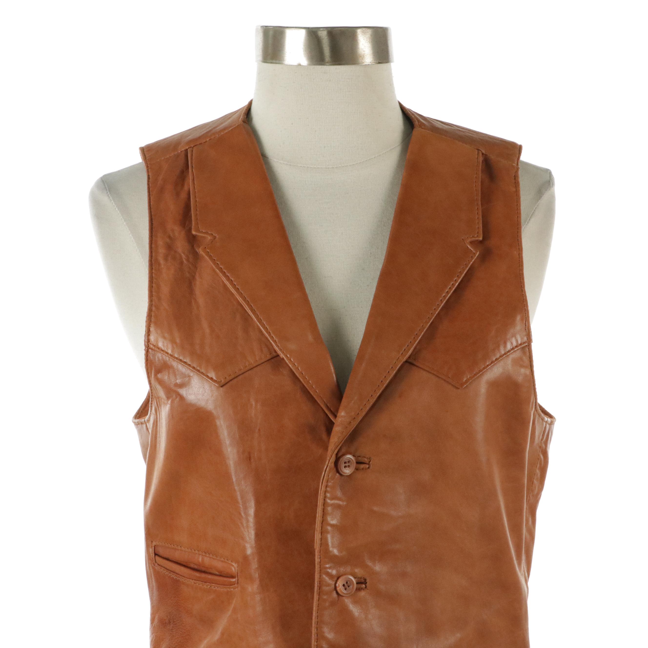 Berman's Lambskin Leather Vest and Cole Haan Lambskin Leather Moto Jacket