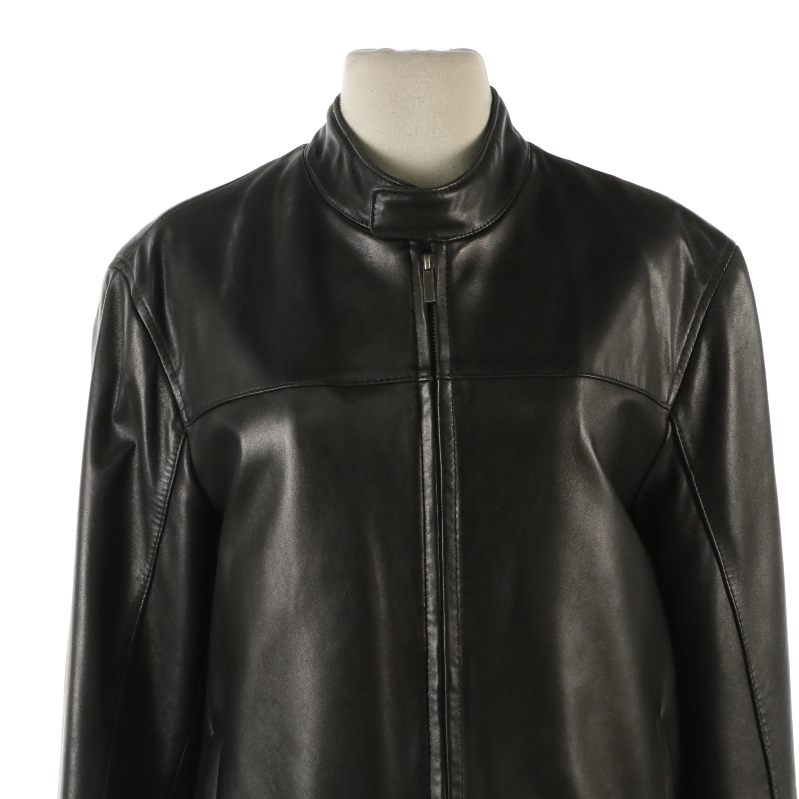 Berman's Lambskin Leather Vest and Cole Haan Lambskin Leather Moto Jacket
