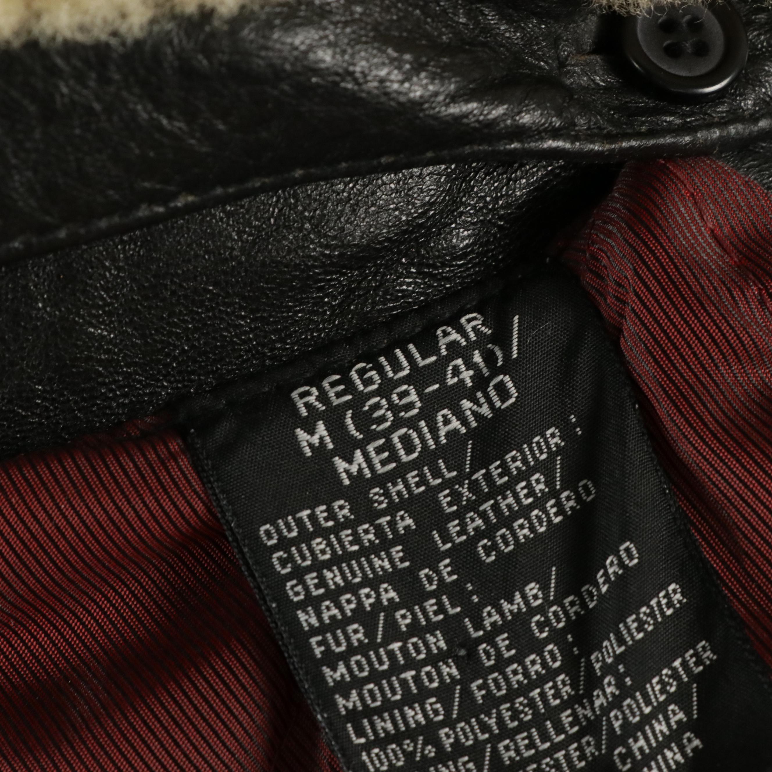 Men's Hunt Club Vintage Tumbled Leather Bomber Jacket with Shearling Collar