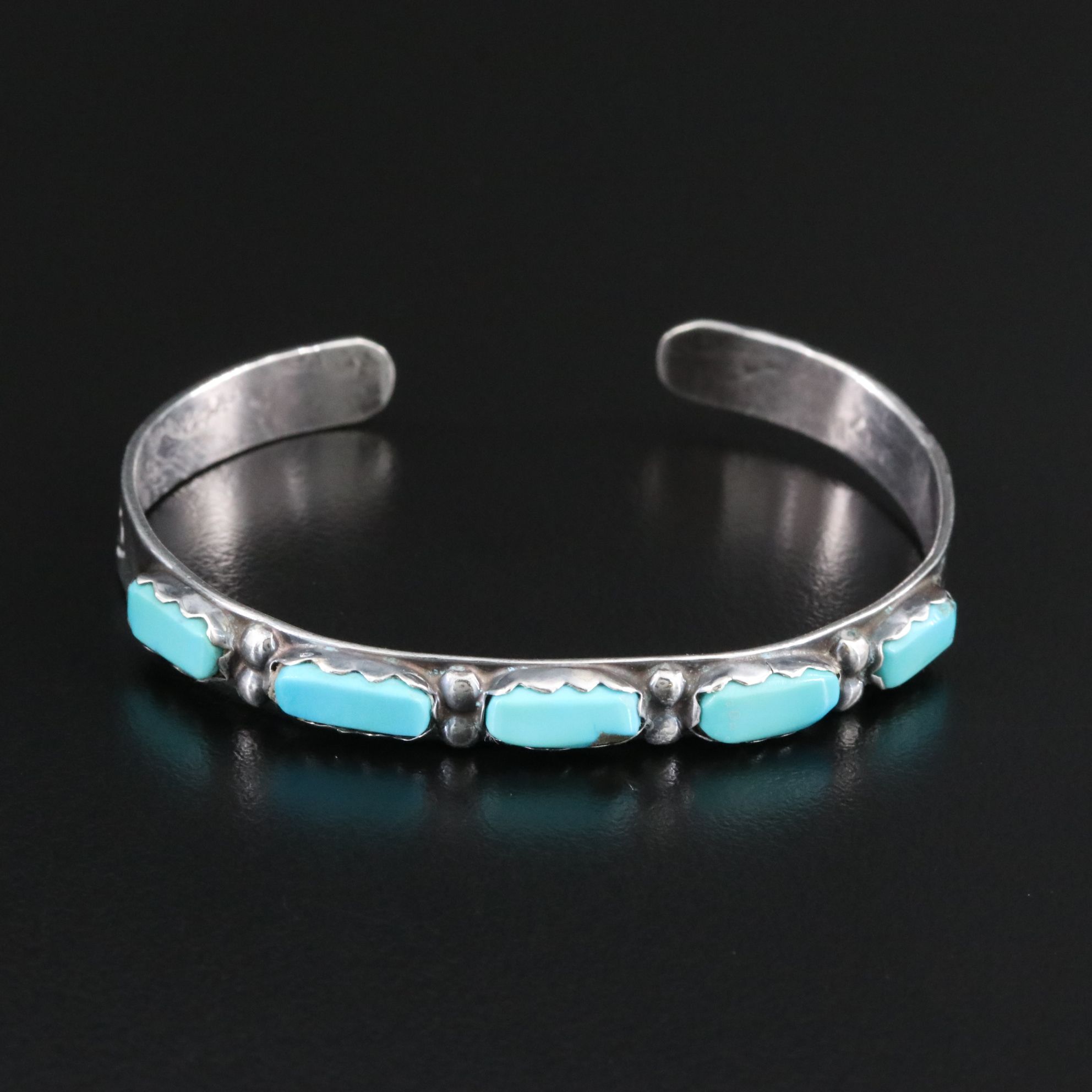 Billy Nastacio Zuni Sterling Turquoise Cuff Bracelet