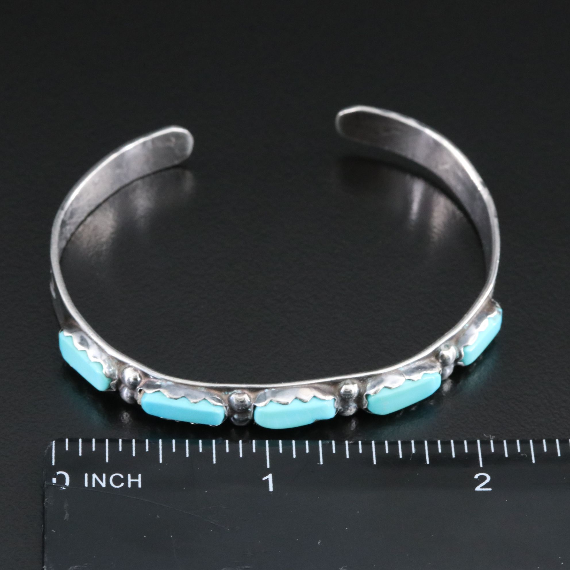 Billy Nastacio Zuni Sterling Turquoise Cuff Bracelet