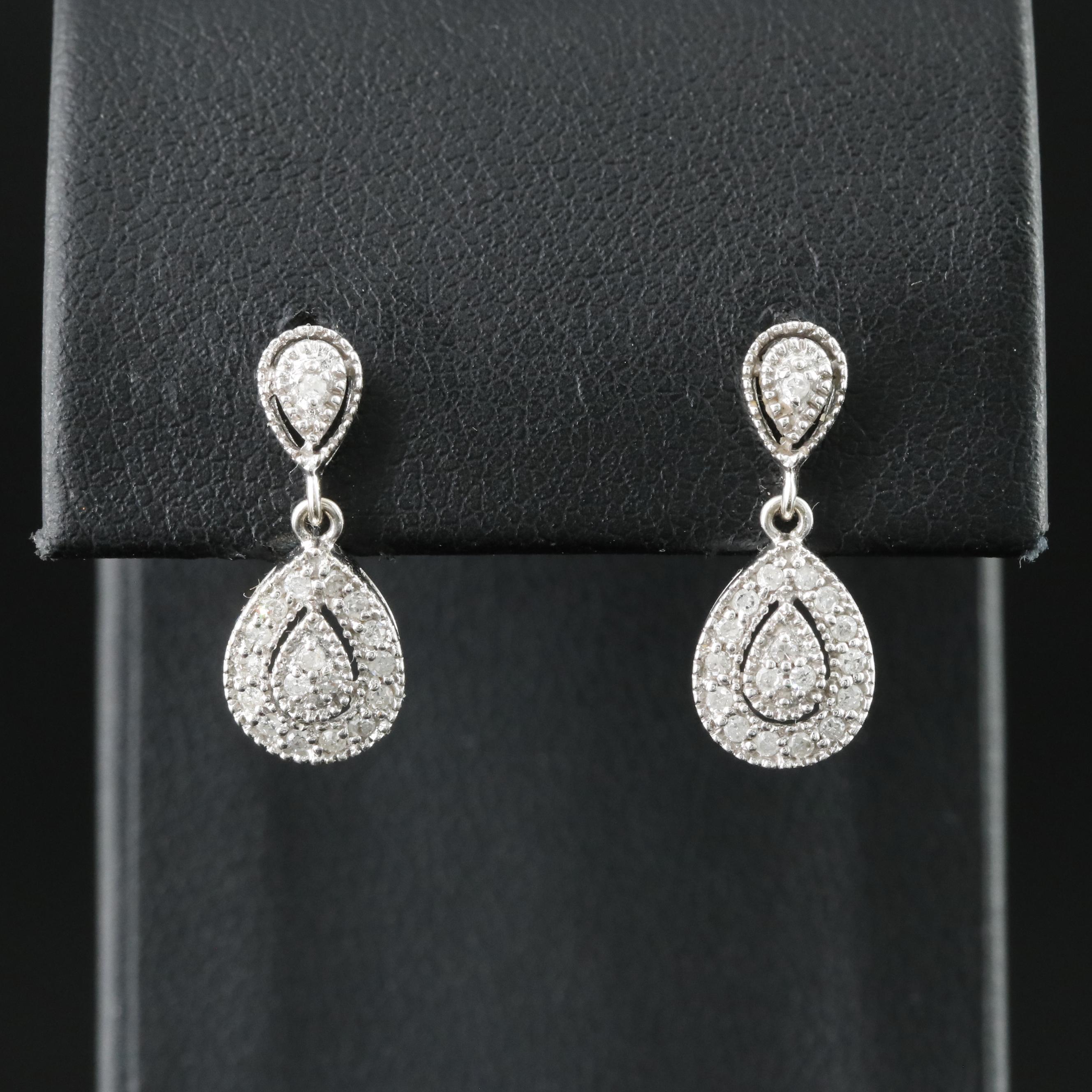 14K 0.25 CTW Diamond Drop Earrings