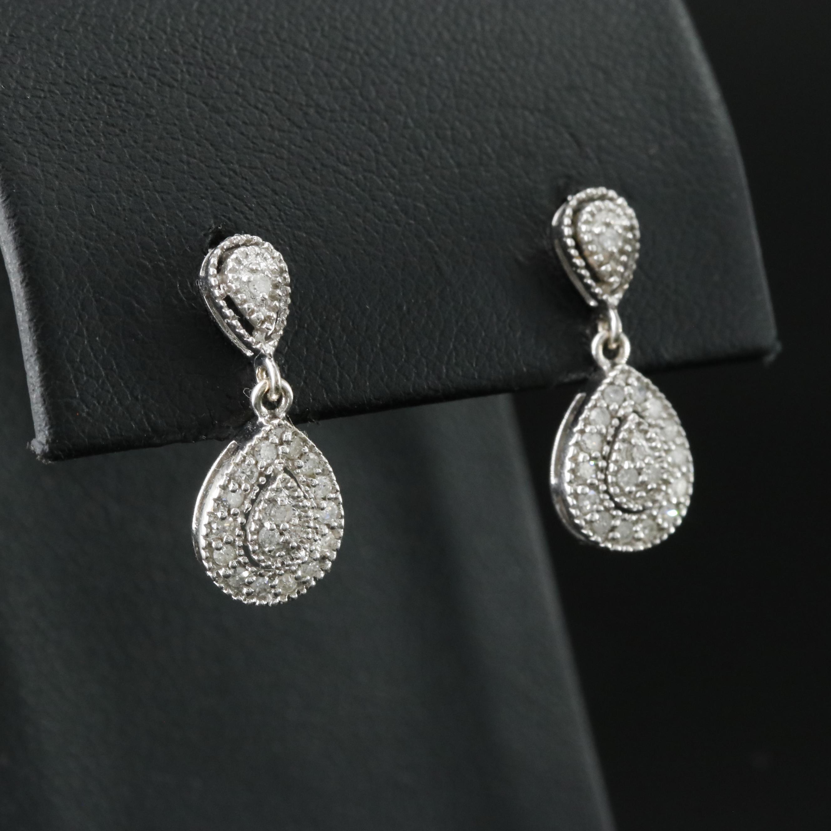 14K 0.25 CTW Diamond Drop Earrings