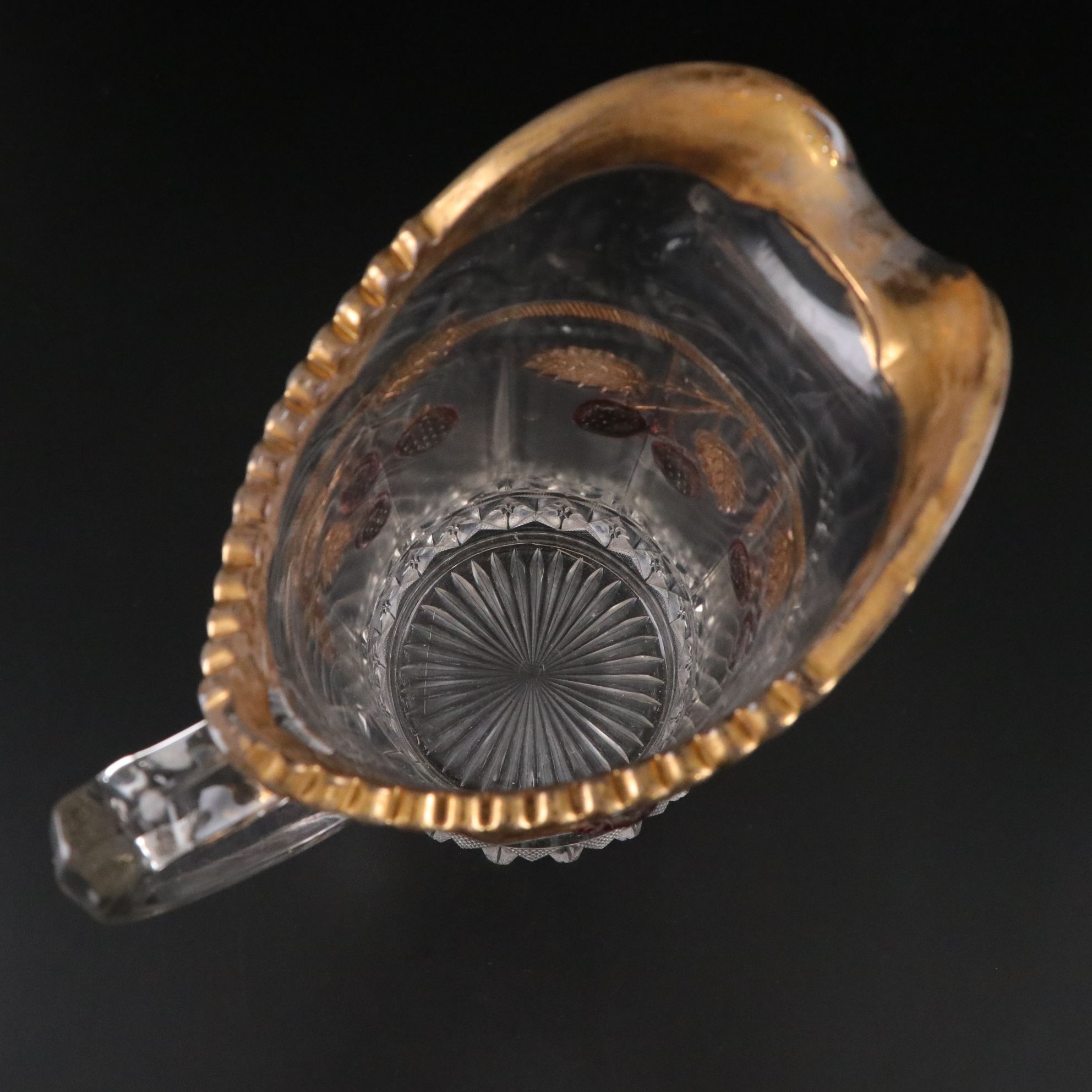 Northwood "Strawberry & Cable Ruby" Pitcher & Tumblers